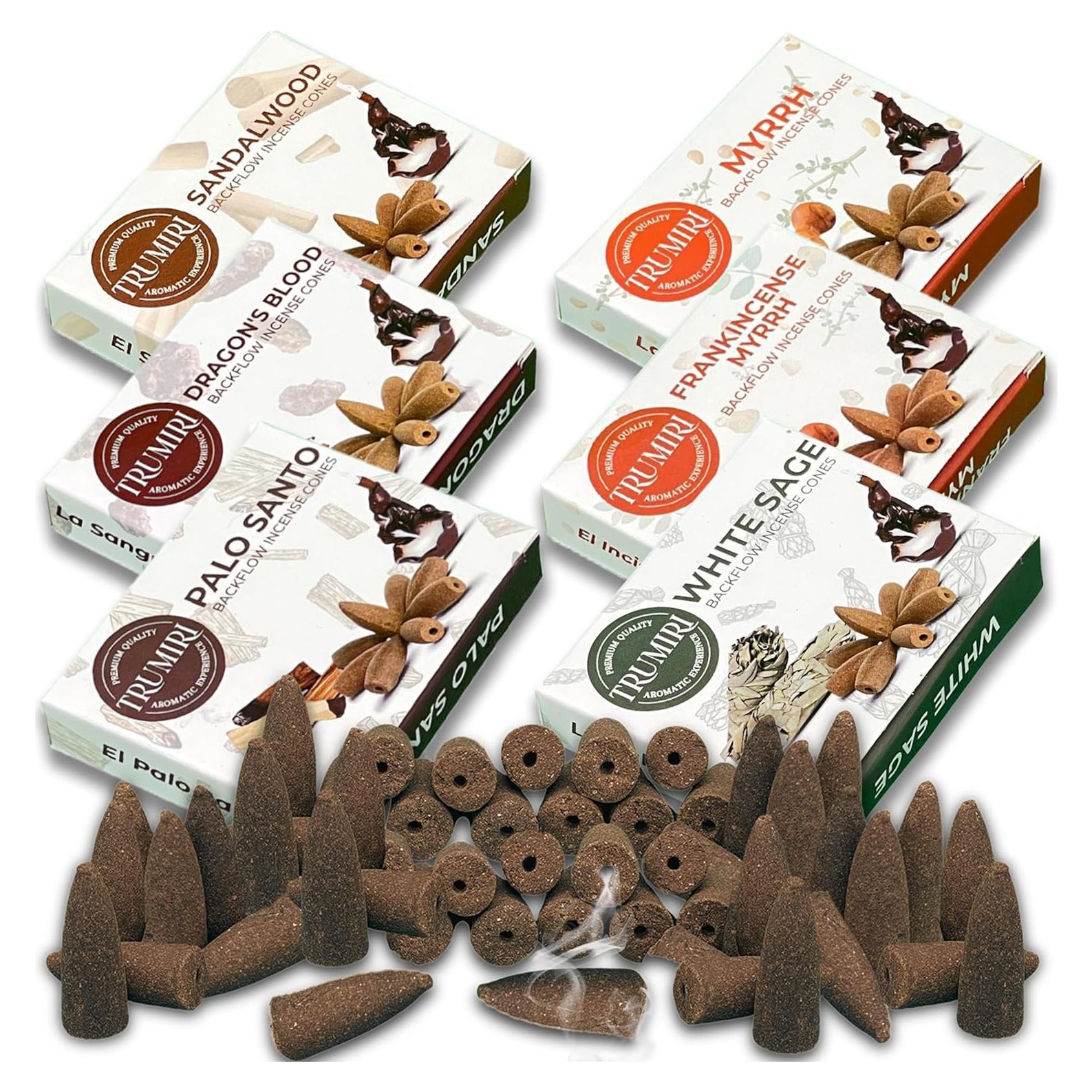Conos de Incienso de Retroceso TRUMIRI Woody - 60 Piezas