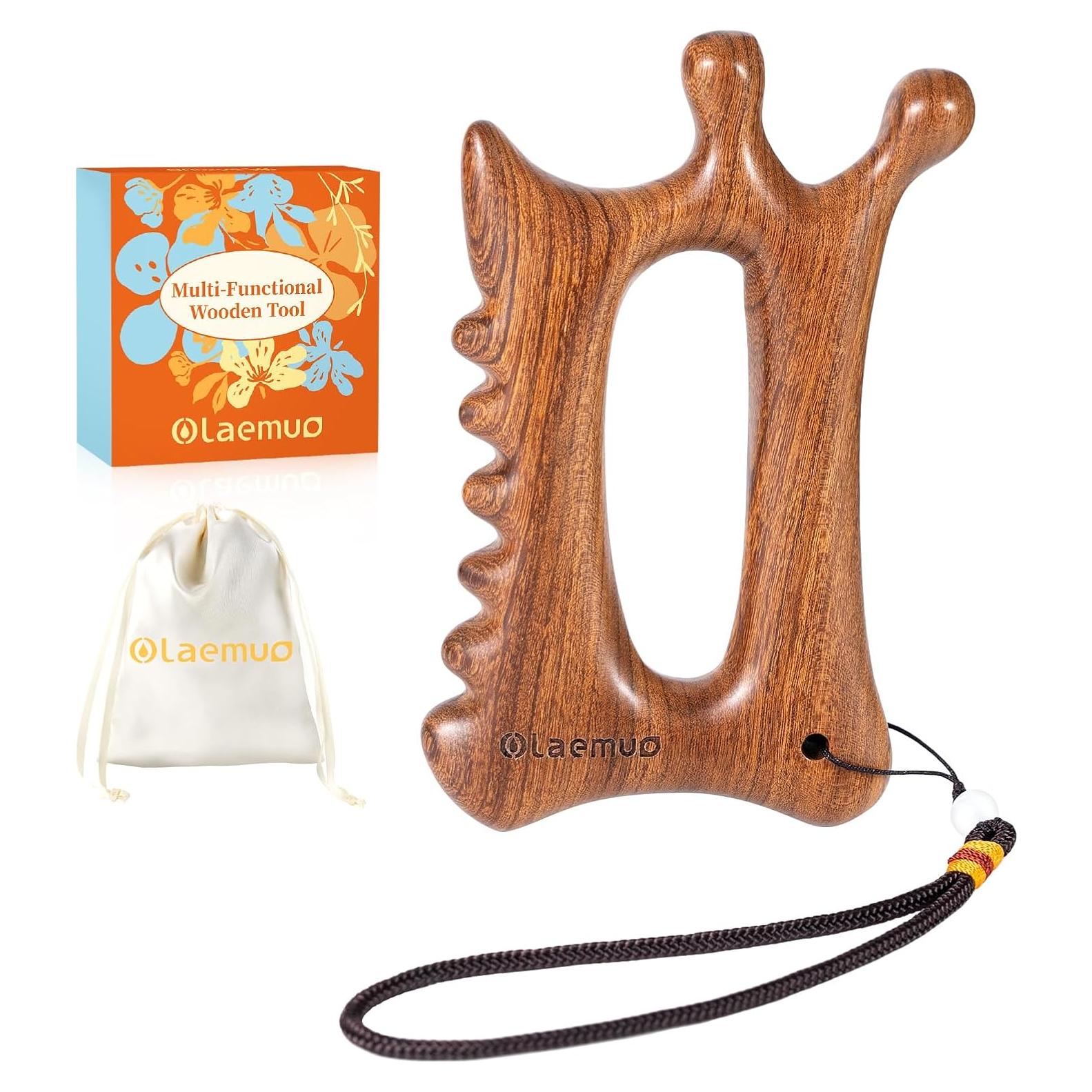 Herramienta Gua Sha de Madera Olaemuo 6 en 1 para Masaje Facial