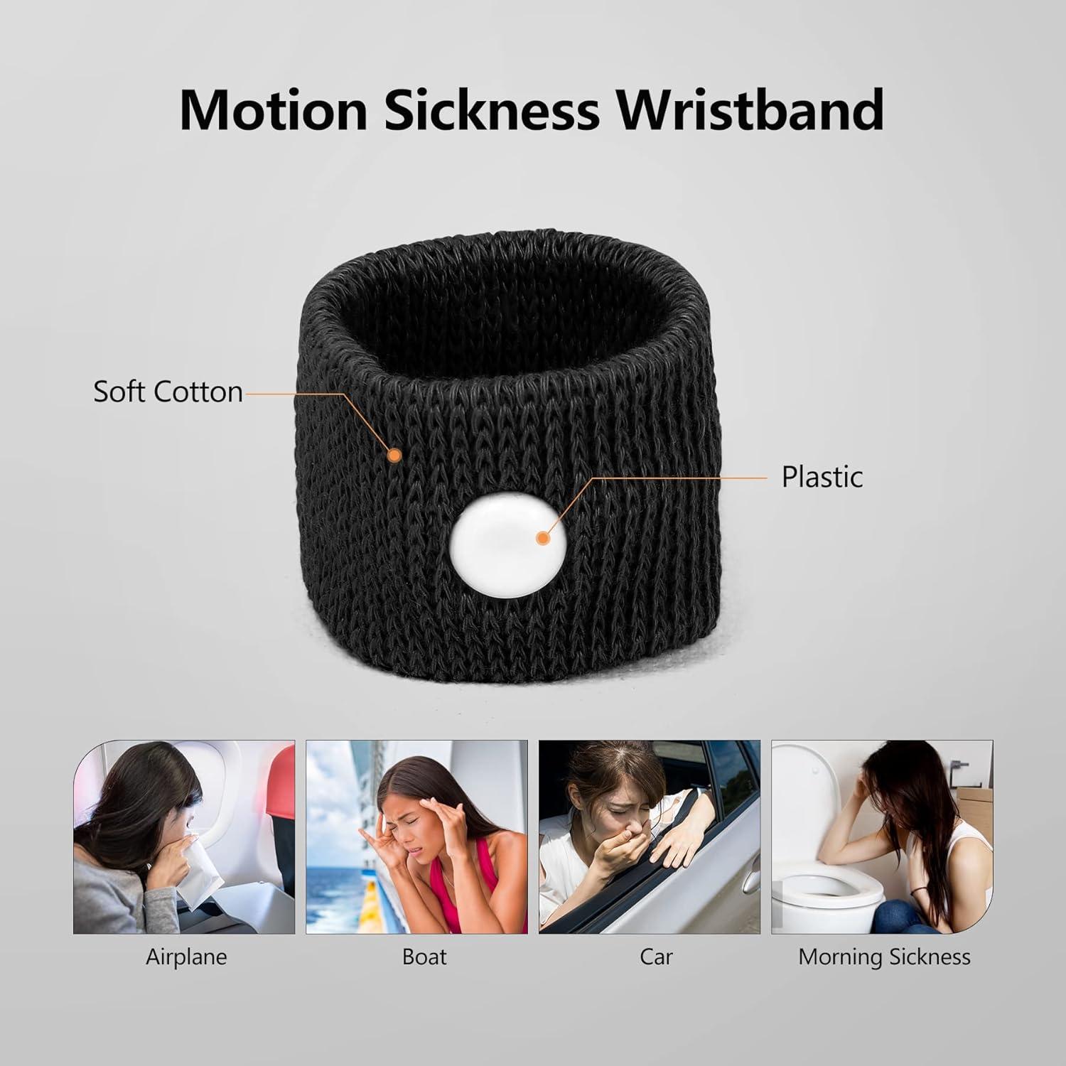 Pulsera de Acupresión Cozyhealth para Mareos - 2 Pares Negros
