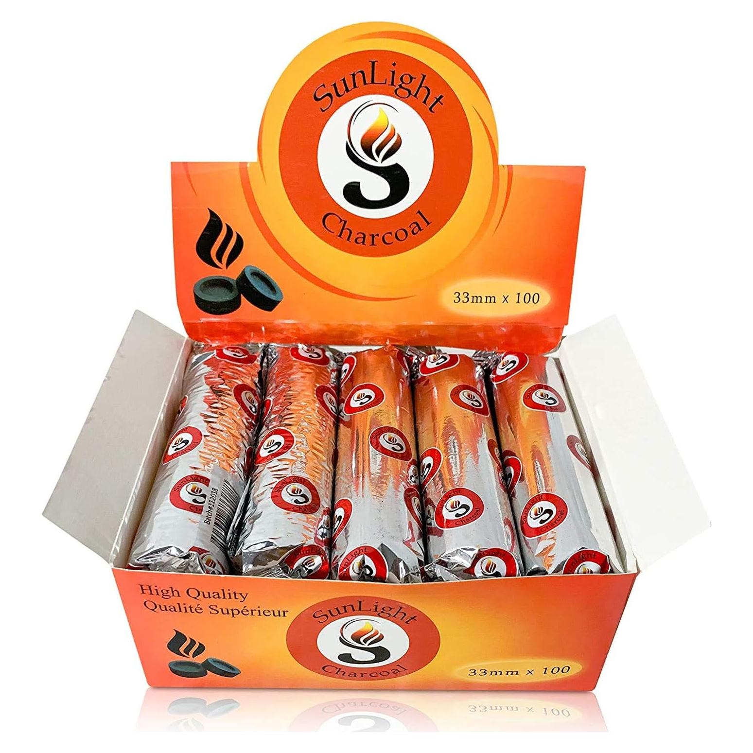 Tabletas de Carbón Sunlight 100 Unidades - Encendido Rápido