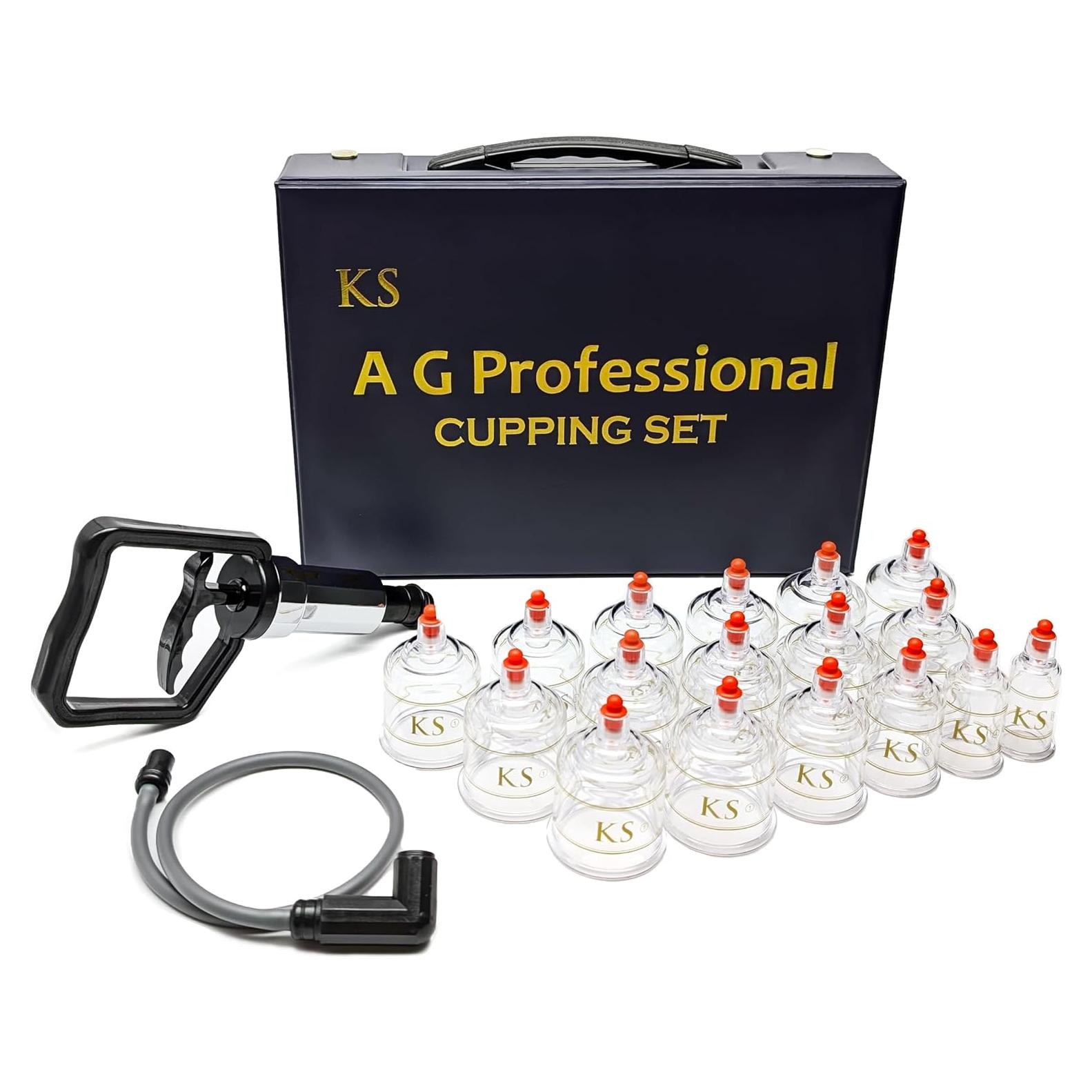 Juego de Ventosas Profesionales KS AG con Bomba y Tubo - 17 Piezas