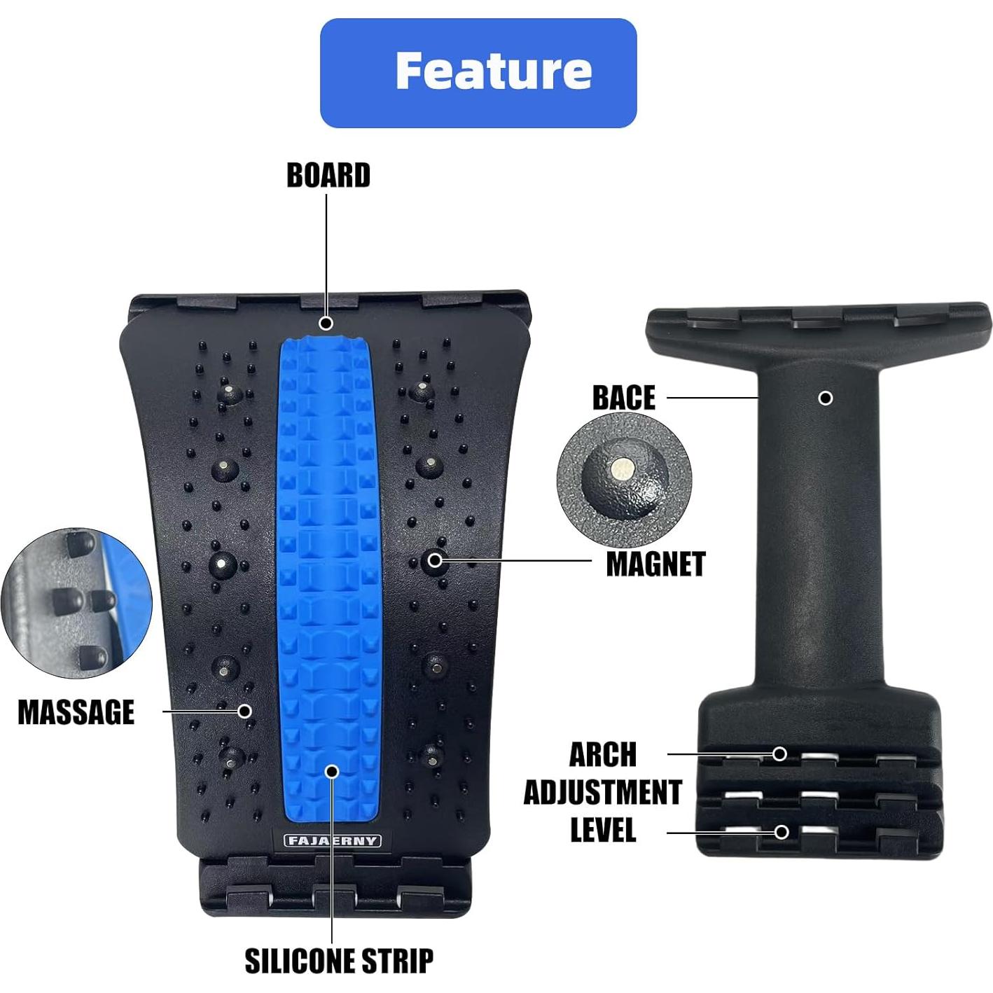 Estirador de Espalda FAJAERNY Ajustable 3 Niveles Alivio Dolor