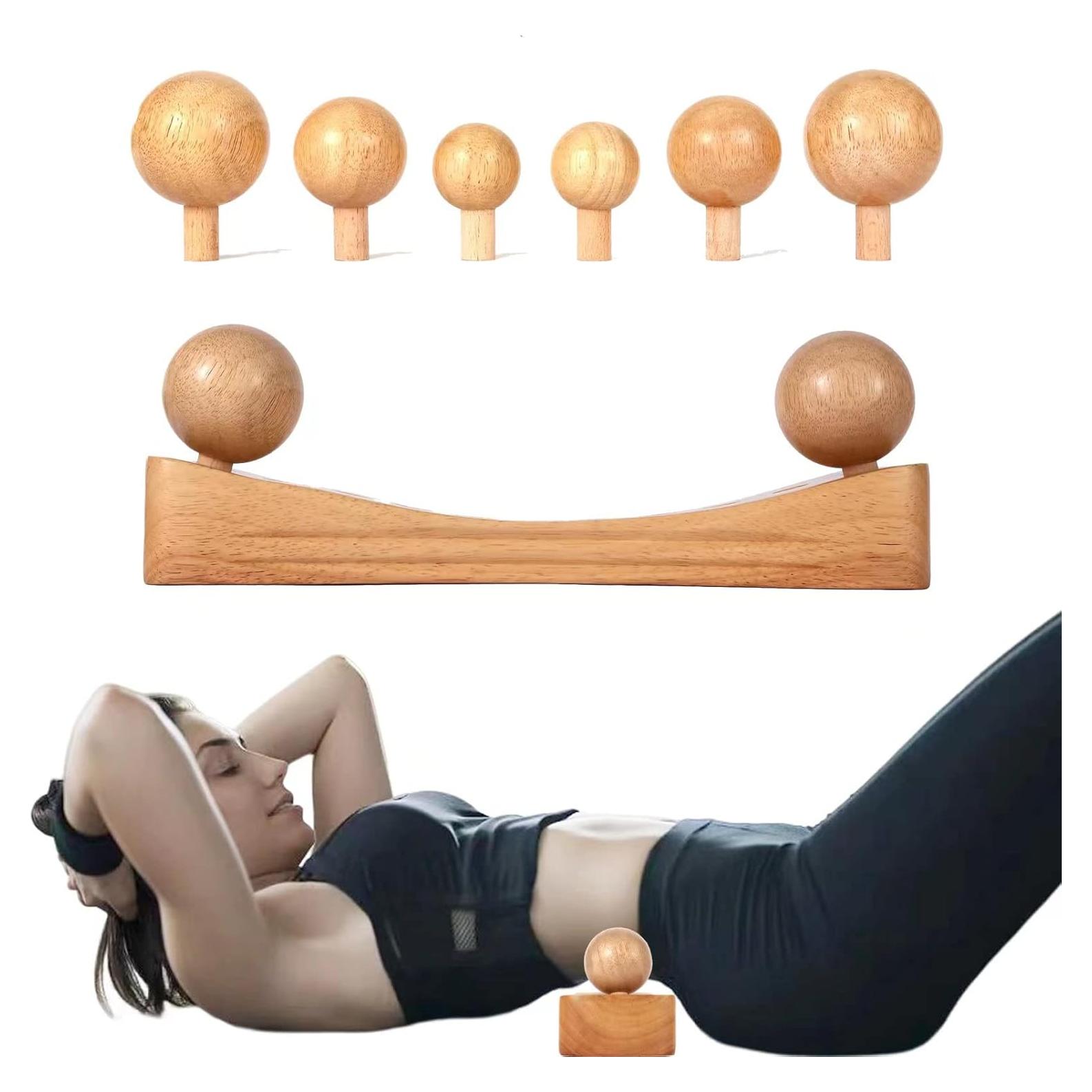 Masajeador de Psoas y Espalda Nxcylw - Madera Natural, 6 Cabezas