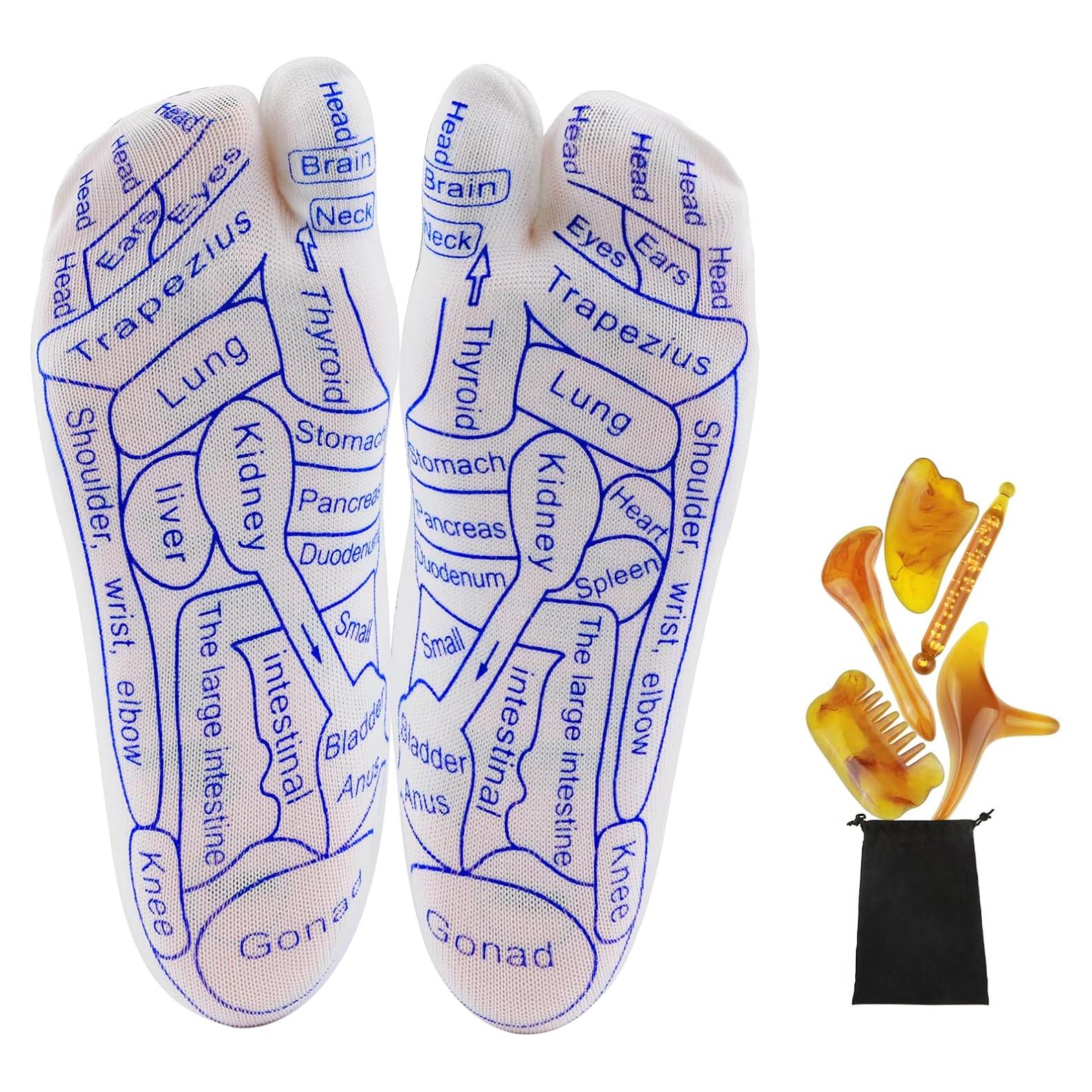 Calcetines de Reflexología Muomdid con 5 Herramientas de Masaje