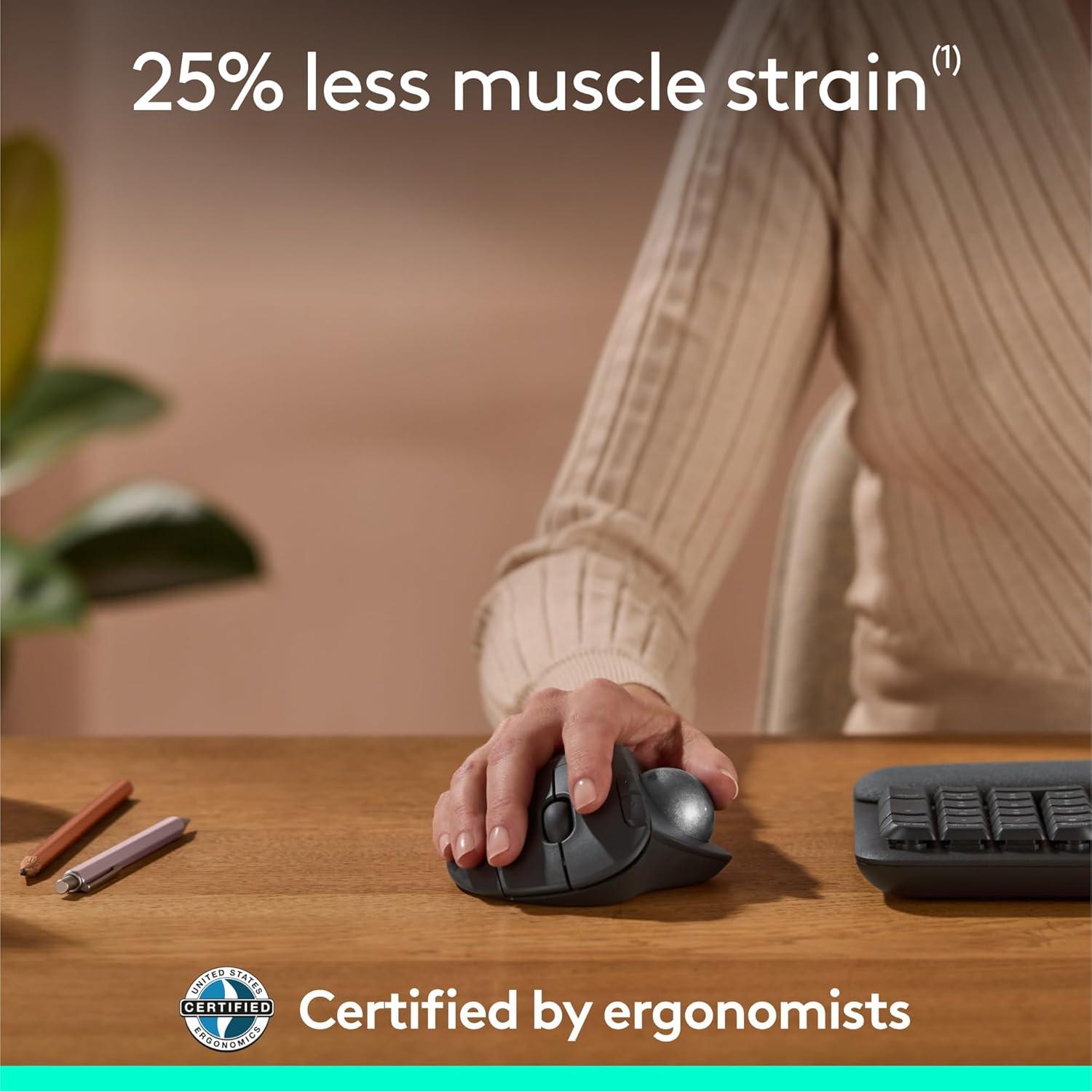 Logitech Ergo M575S Ratón Trackball Inalámbrico Ergonómico