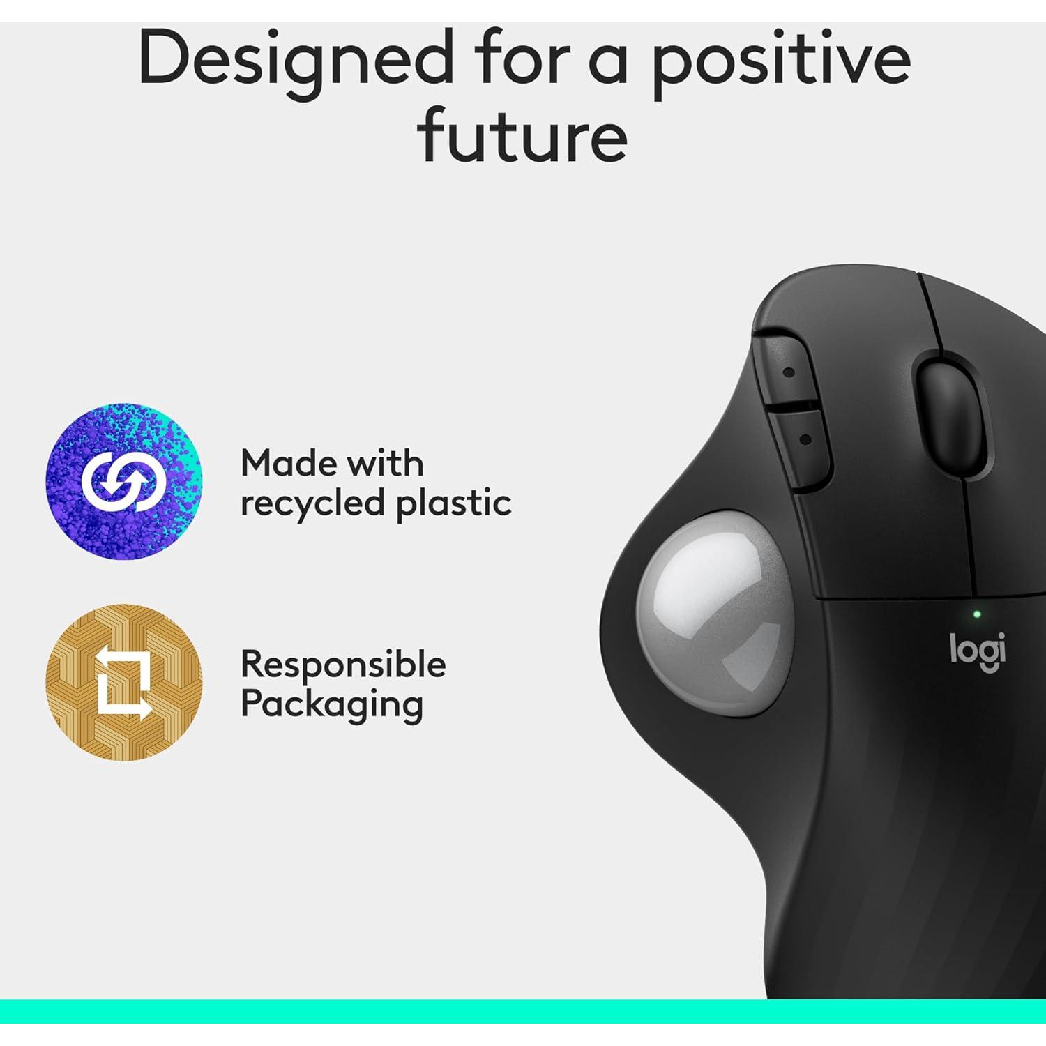 Logitech Ergo M575S Ratón Trackball Inalámbrico Ergonómico