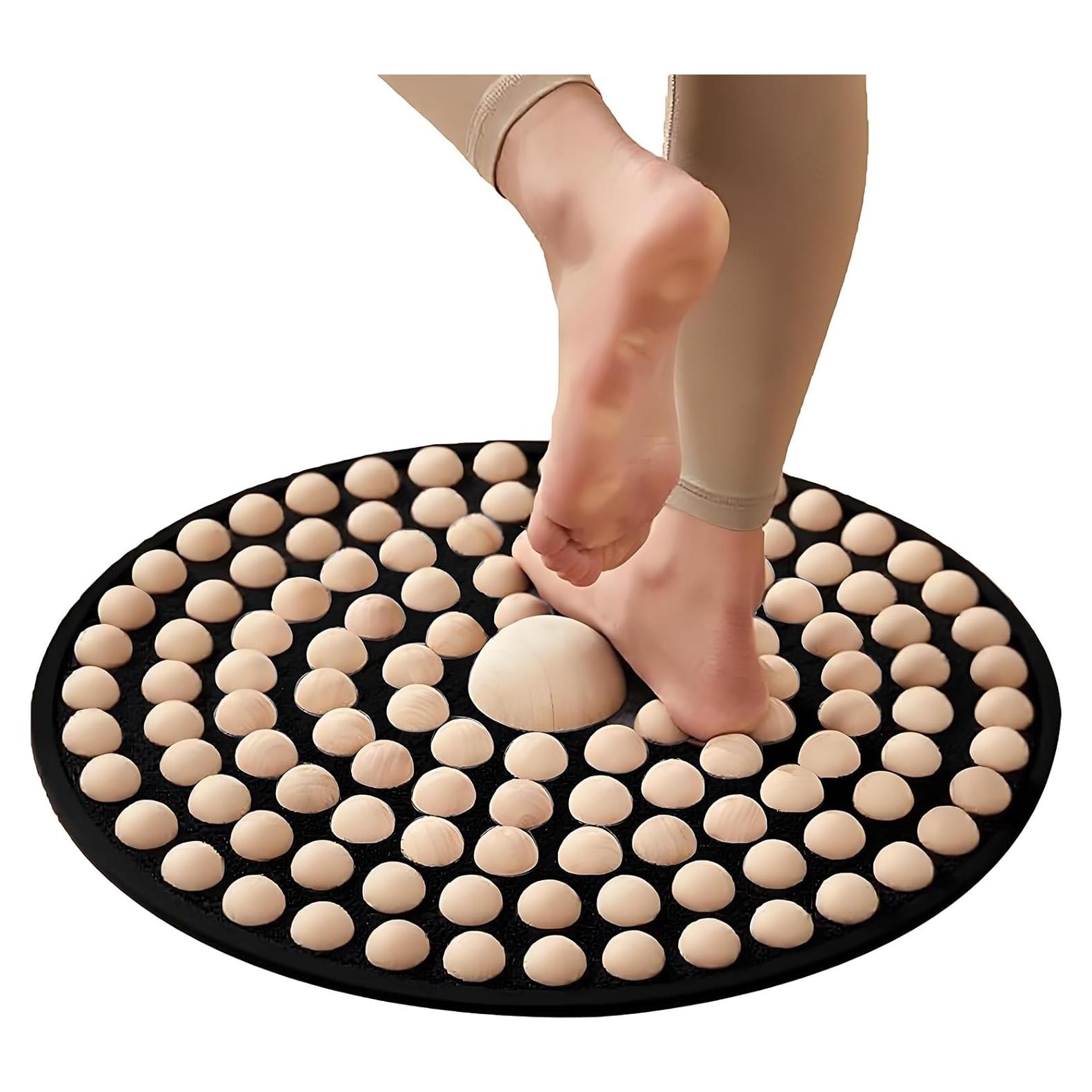 Alfombrilla de Masaje para Pies LIYAOLI 50x50cm Madera Natural