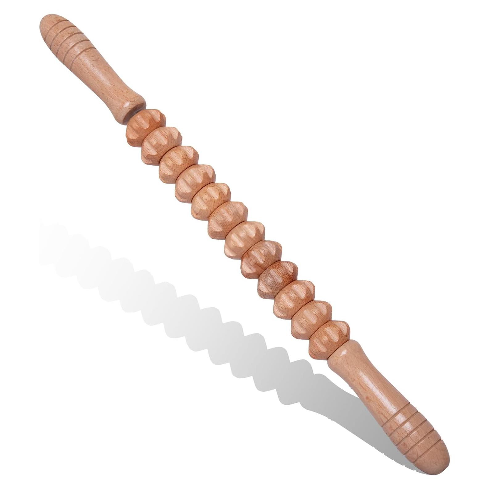 Rodillo de Masaje Muscular de Madera DAOZWUBGIH 43 cm