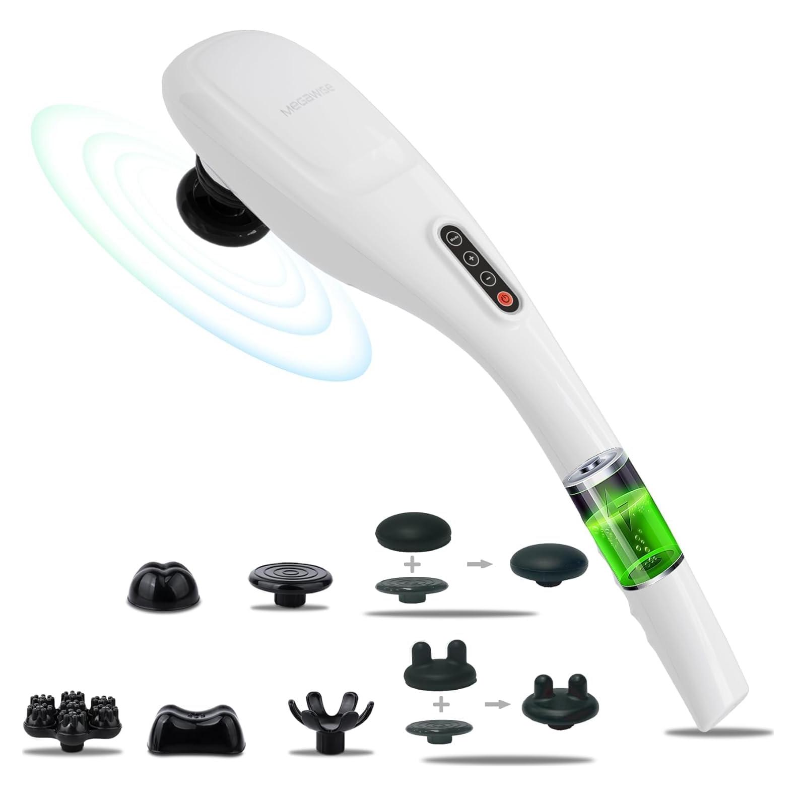 Masajeador Eléctrico de Mano MEGAWISE 3200mAh 5 Velocidades