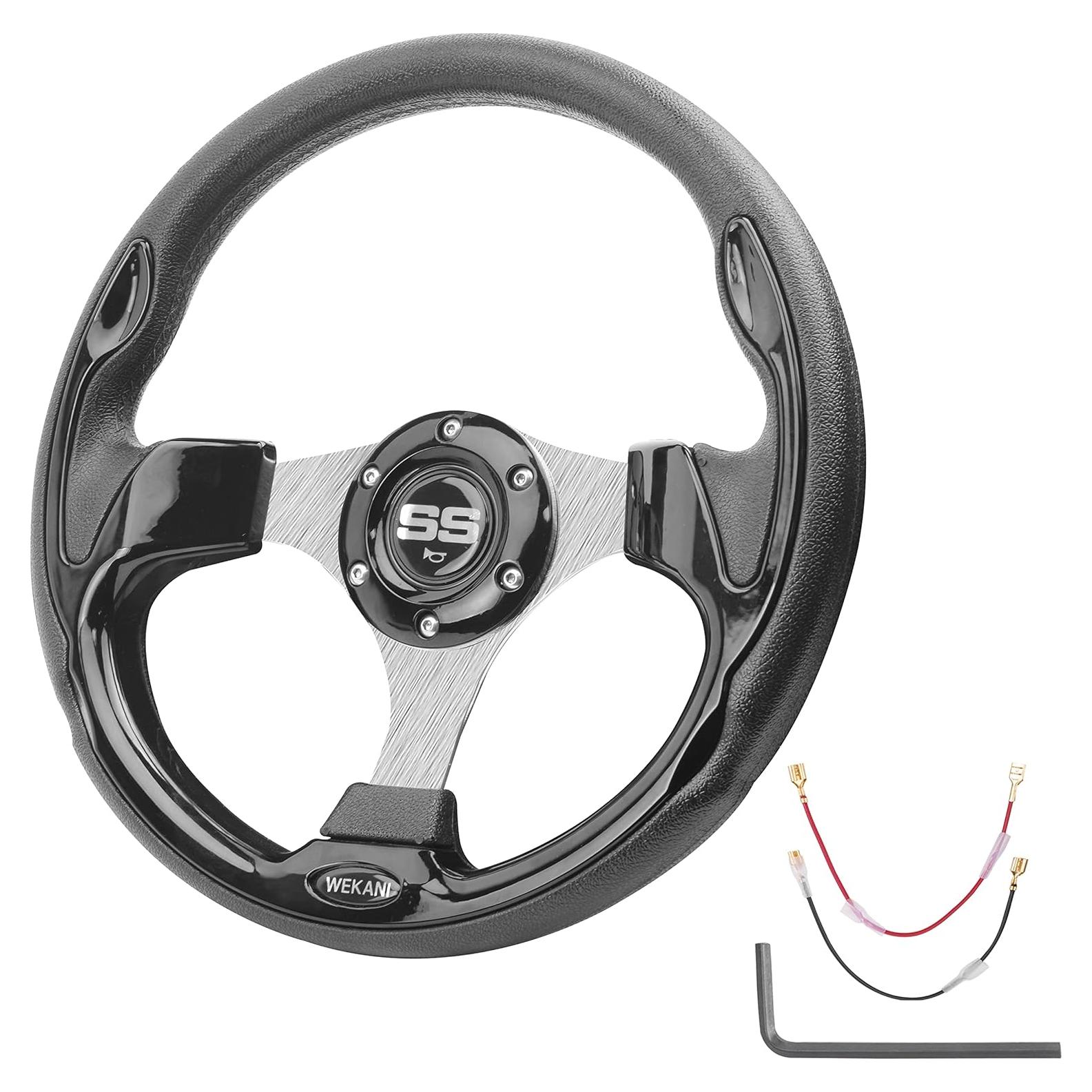 Volante de Carrito de Golf WEKANI 35.56 cm Negro para EZGO y Club Car