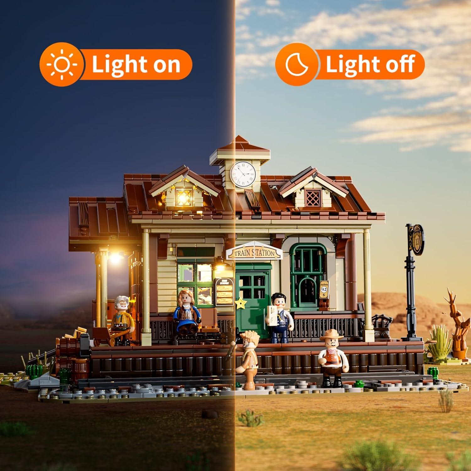 FUNWHOLE Estación de Tren Viejo Oeste 1975 Piezas 3,08 kg