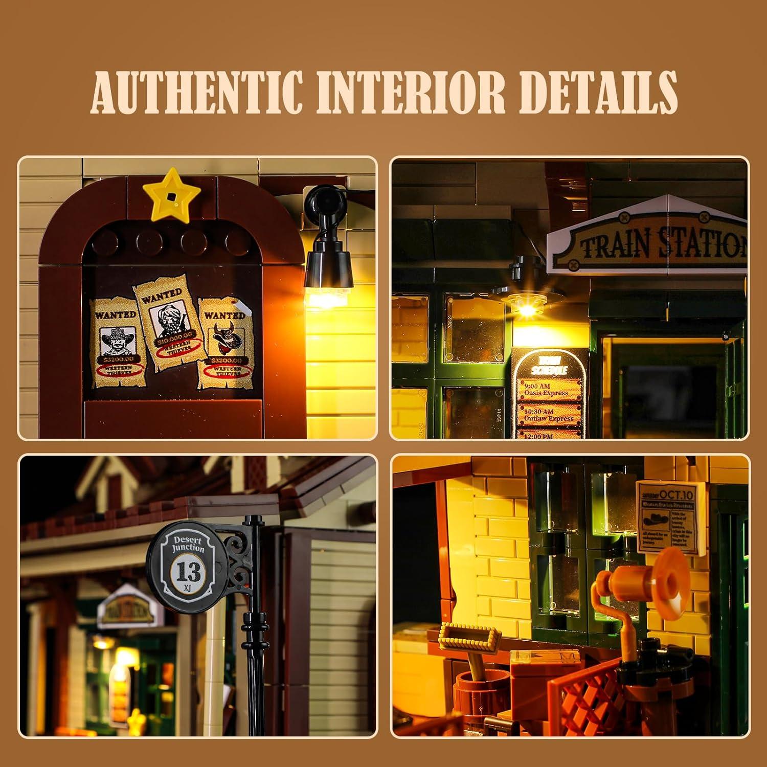 FUNWHOLE Estación de Tren Viejo Oeste 1975 Piezas 3,08 kg