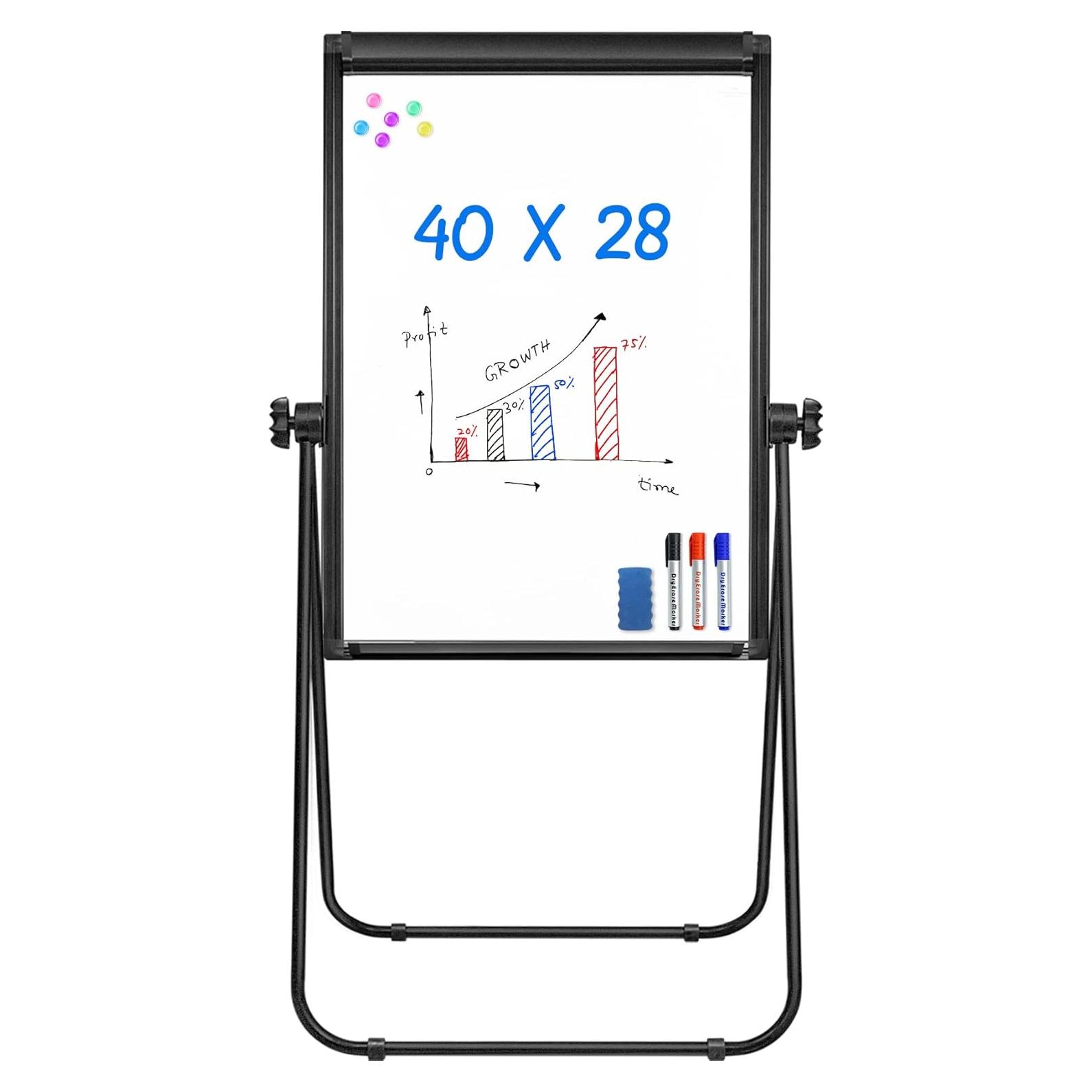 Pizarra Blanca de Pie Maxtek 101.6x71.1 cm Doble Cara Ajustable