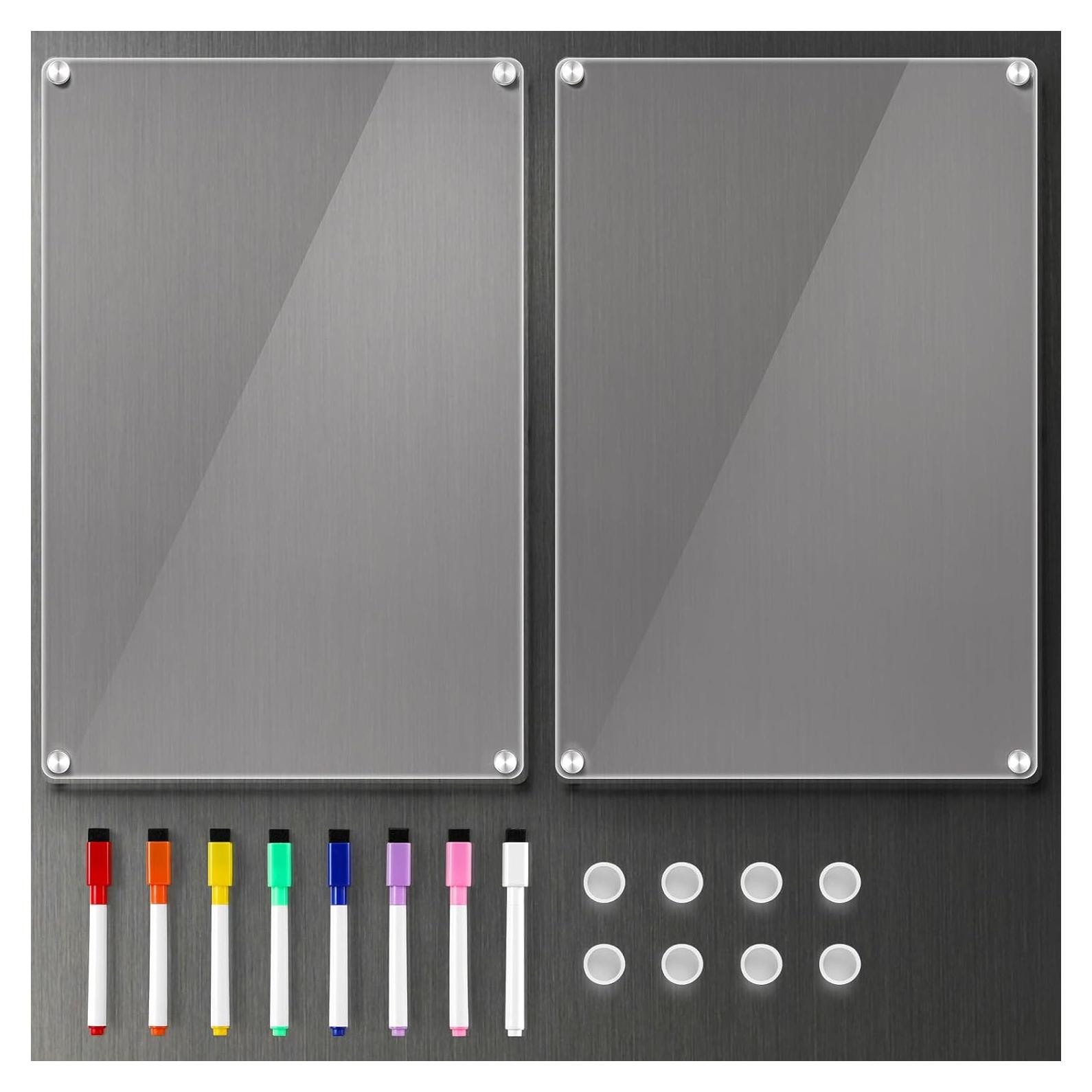 Paquete de 2 Tableros Magnéticos Acrílicos 30.48x20.32cm LANDNEOO