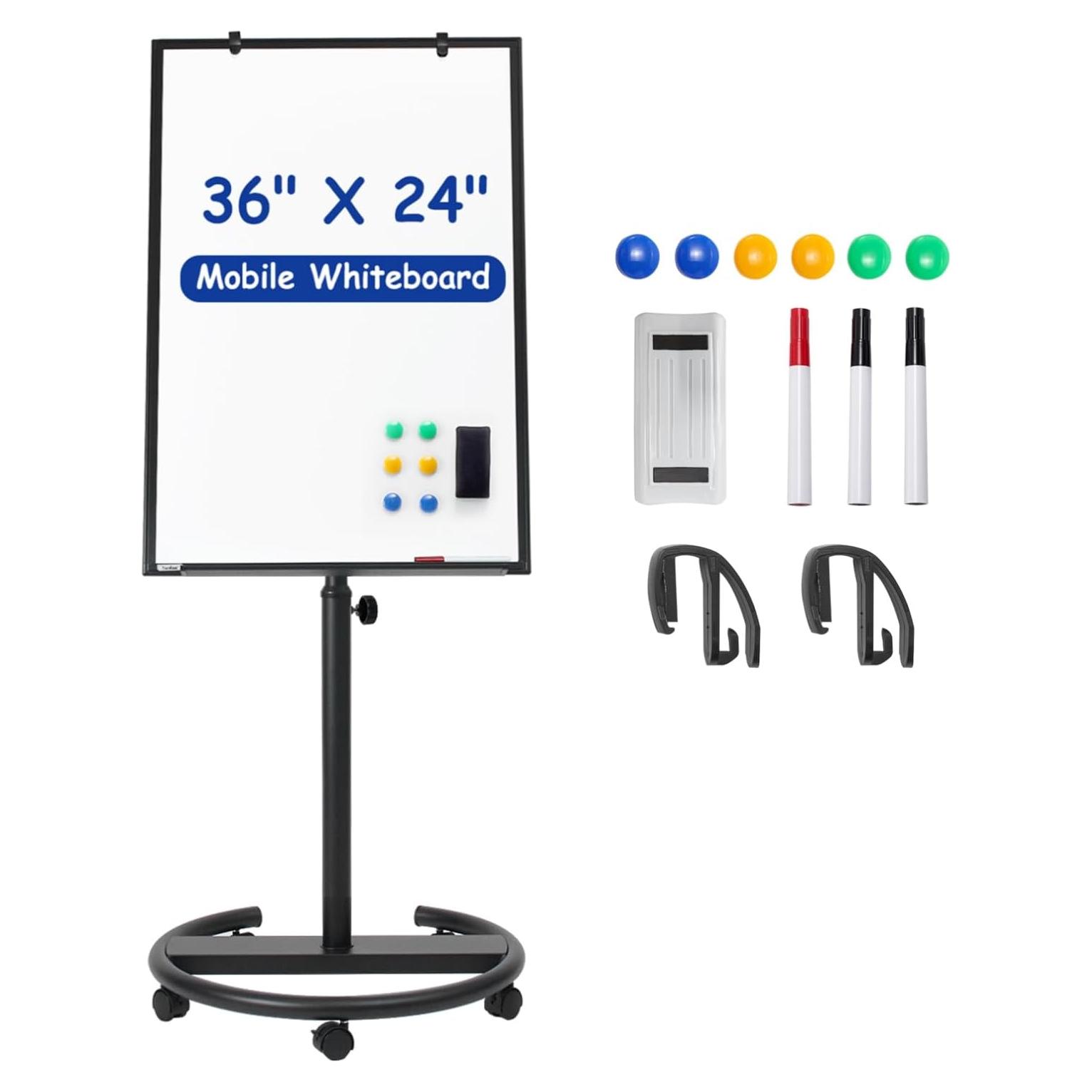 Pizarra Blanca Móvil Tankee 91x61 cm Ajustable en Altura