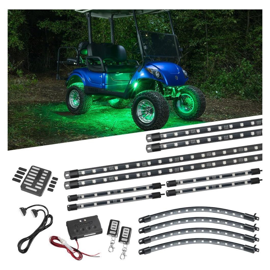 Kit de Iluminación LEDGlow Neon Underglow 12 Piezas para Carritos de Golf