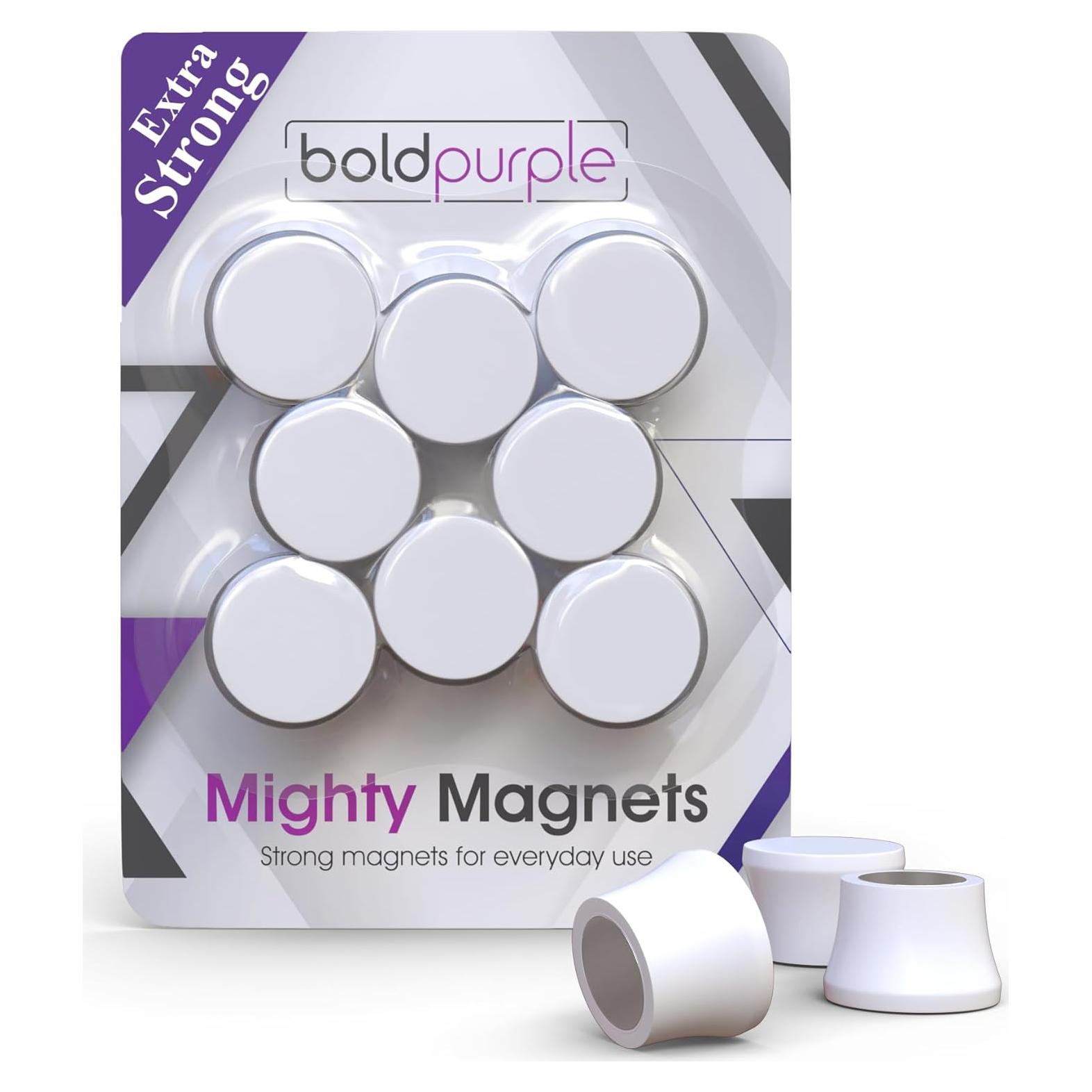 Imanes Fuertes Neodimio N54 Boldpurple - Paquete de 8 Blancos