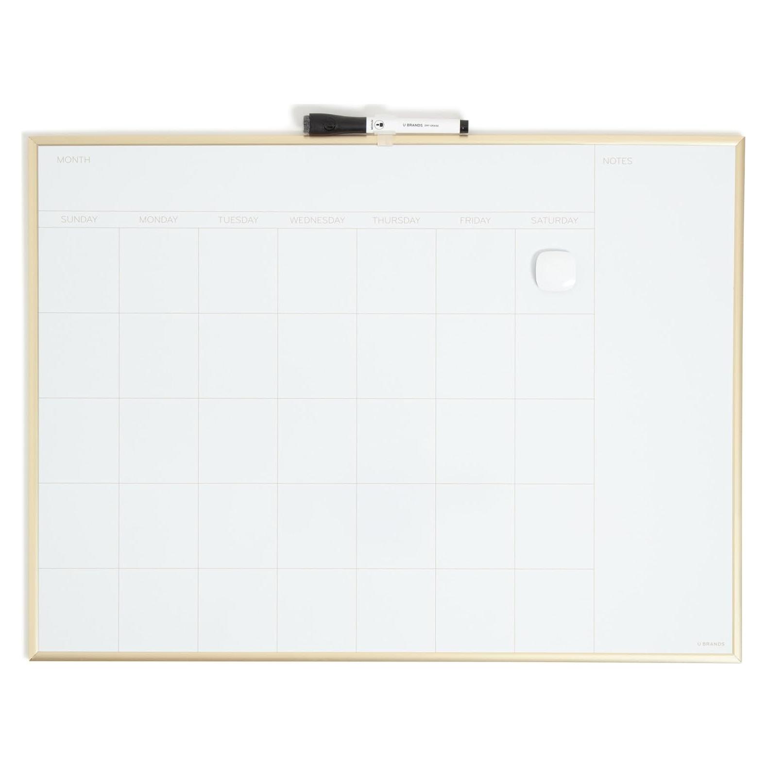Calendario Magnético de Pizarra Blanca U Brands 61x46 cm