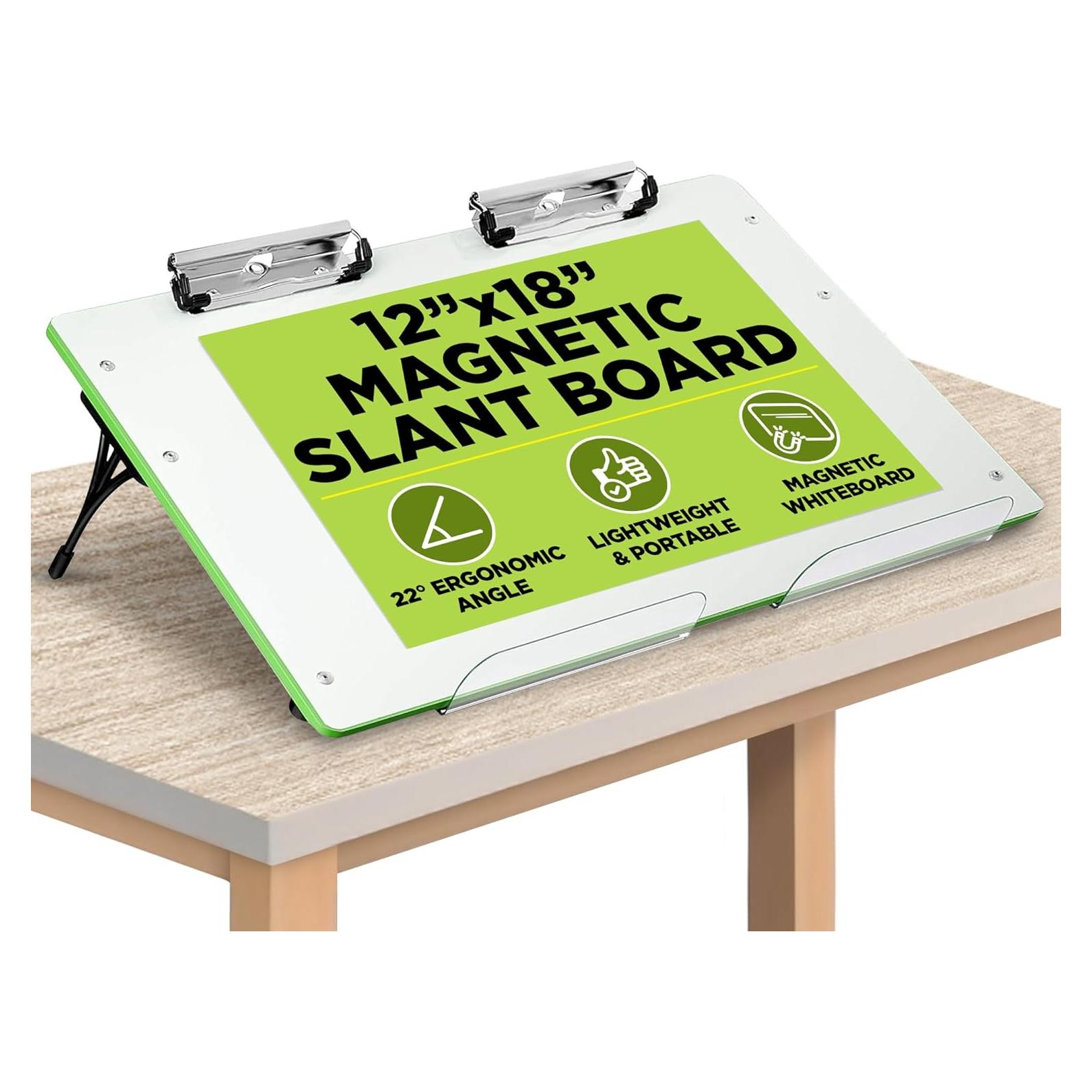 Tablero Inclinado Ergonómico Visual Edge 22° Verde Magnético