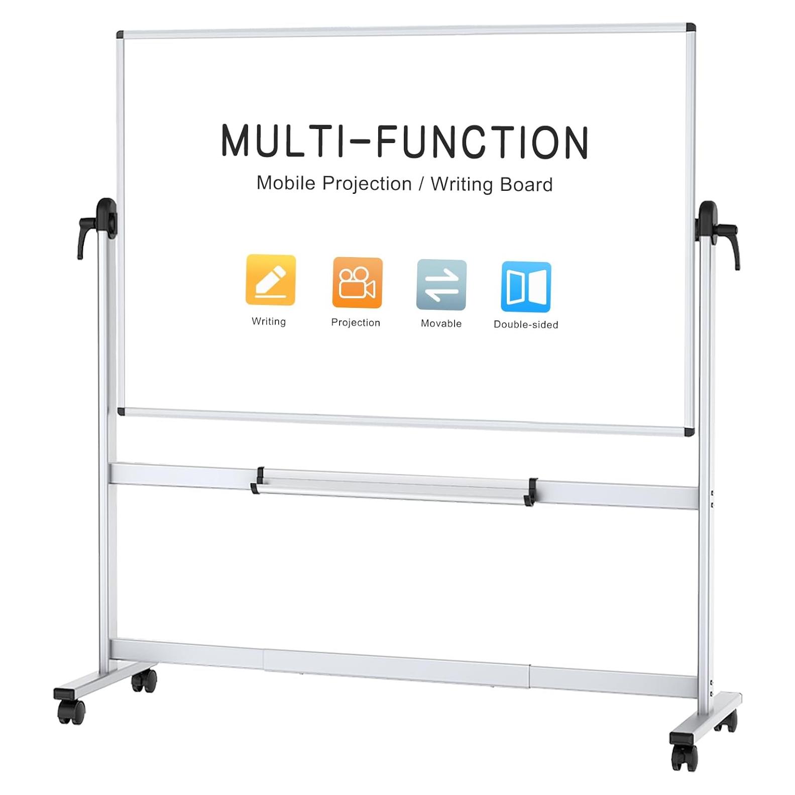 Pizarra Blanca Móvil Doble Cara VIZ-PRO 180x120 cm Magnética