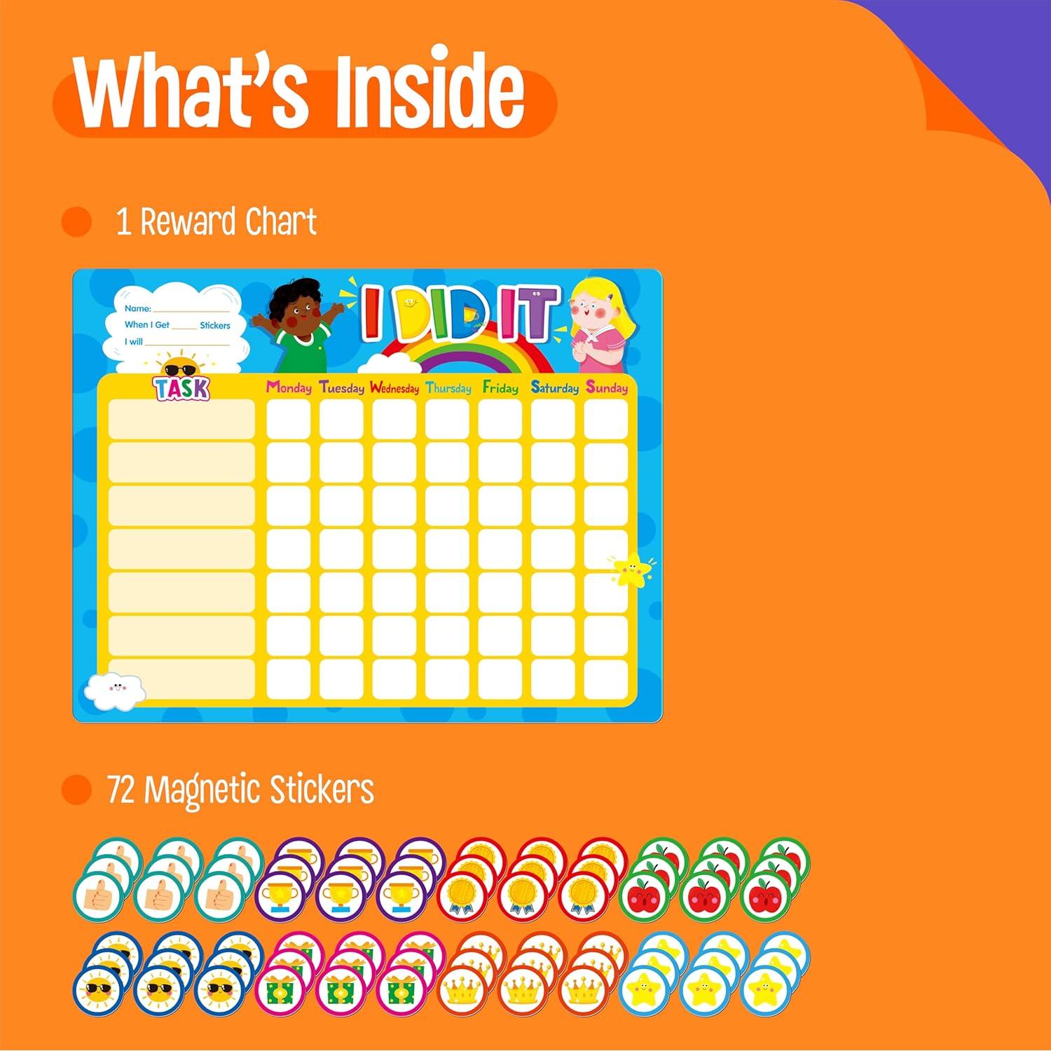 Tabla de Recompensas Magnética SpriteGru 33.7x26.4cm con 72 Imán