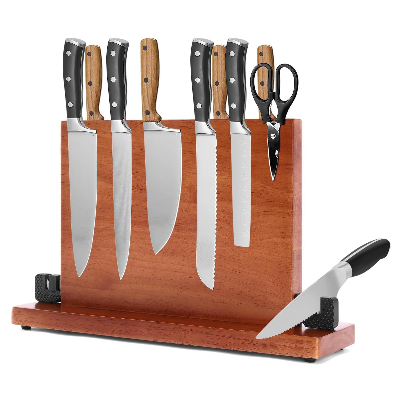 Bloque Magnético para Cuchillos Genérico con Afilador 39x22cm