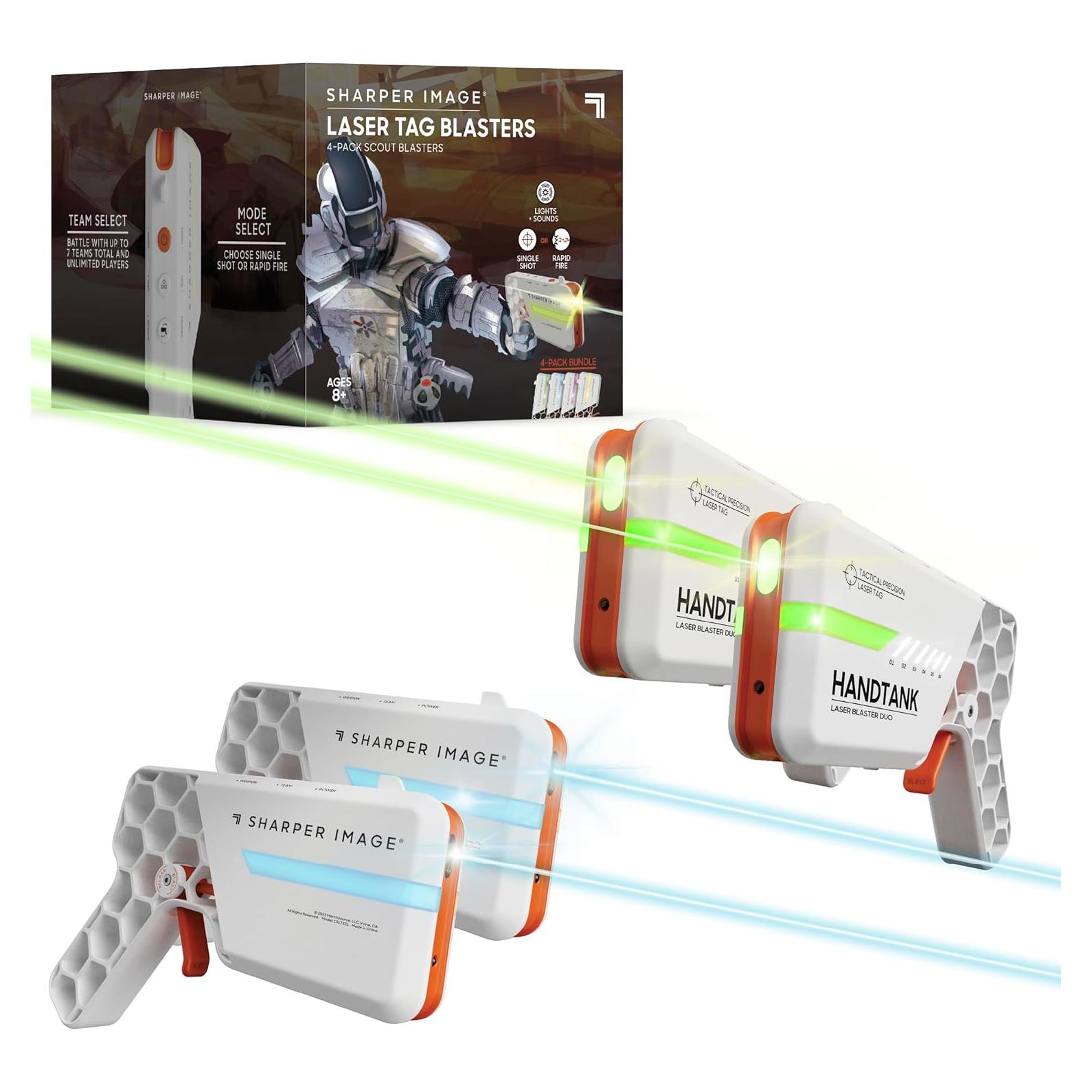 Juego de Blasters Laser Tag Sharper Image - Paquete de 4, Alcance 33.5m