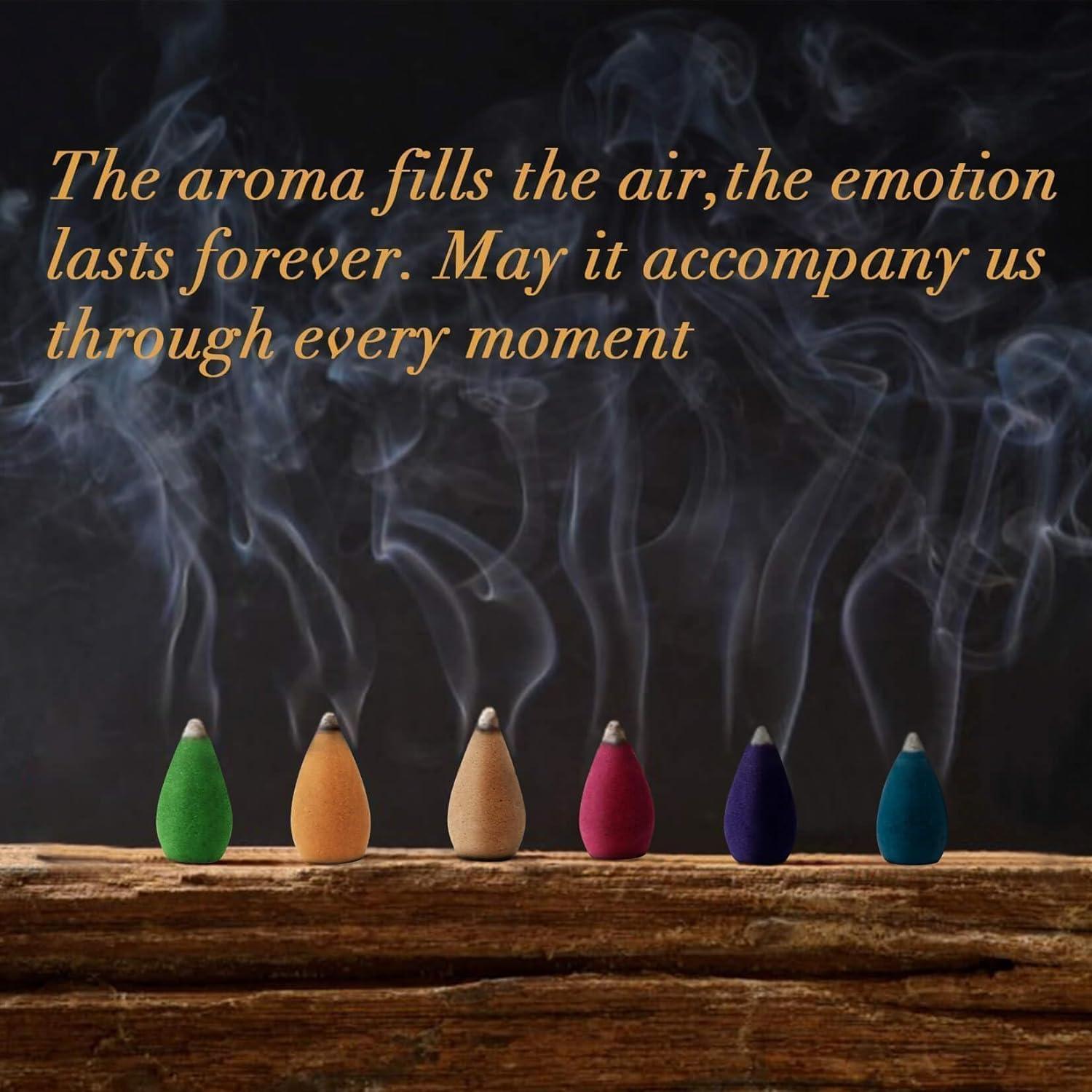 Conos de Incienso de Retroceso Sukh - 108 PCS Aromatizados