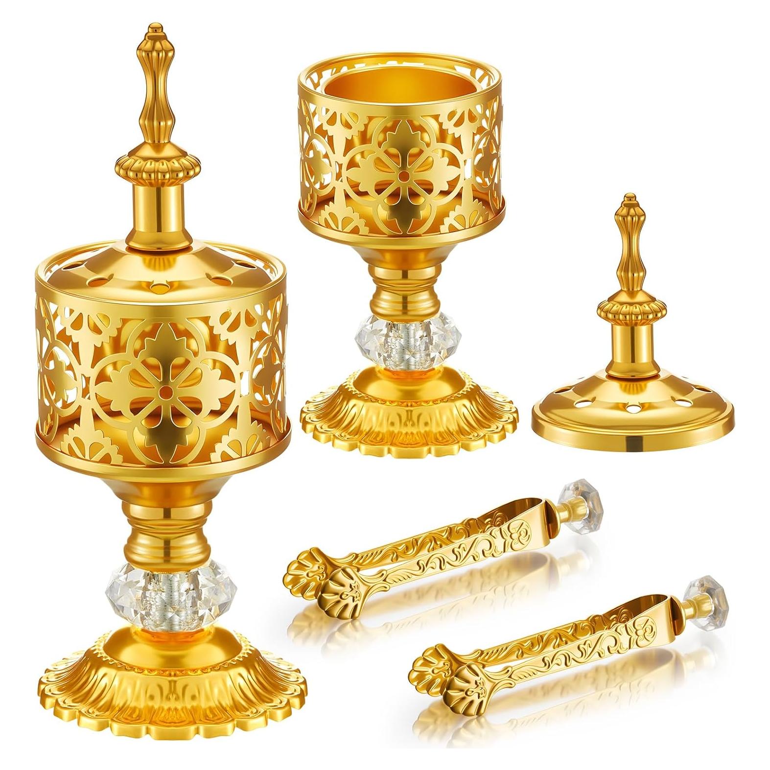 Soporte para Incienso Zonon - 2 Piezas Dorado Metal 18x14x9 cm