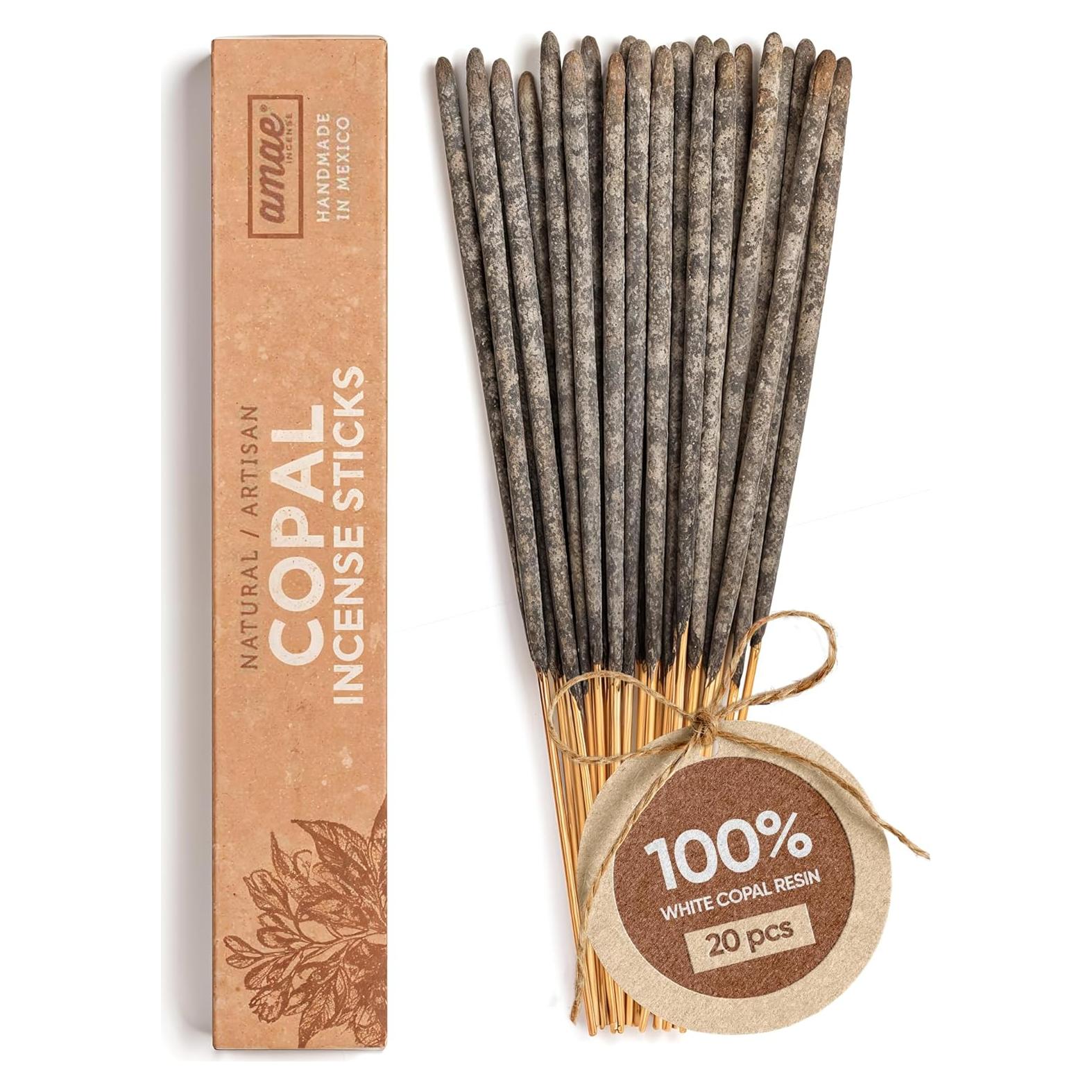 Incienso de Copal Blanco Puro Amae - 20 Varitas Hechas a Mano
