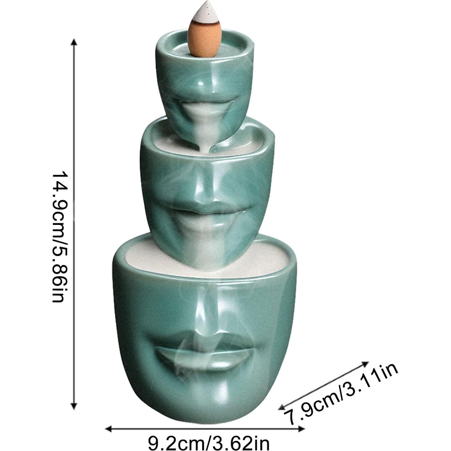 Soporte de Incienso de Flujo Inverso Comeon Verde Mate + 20 Conos