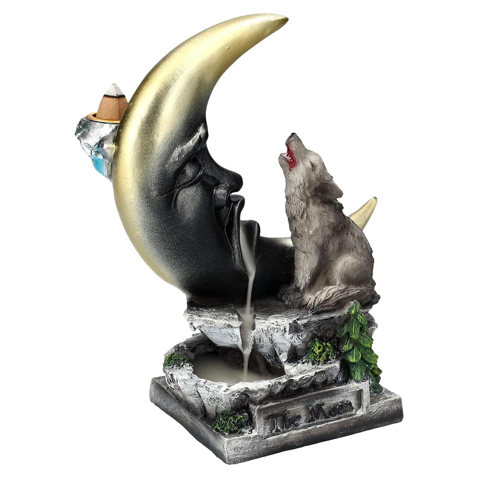 Quemador de Incienso de Retroceso Lobo Aullador Pacific Giftware