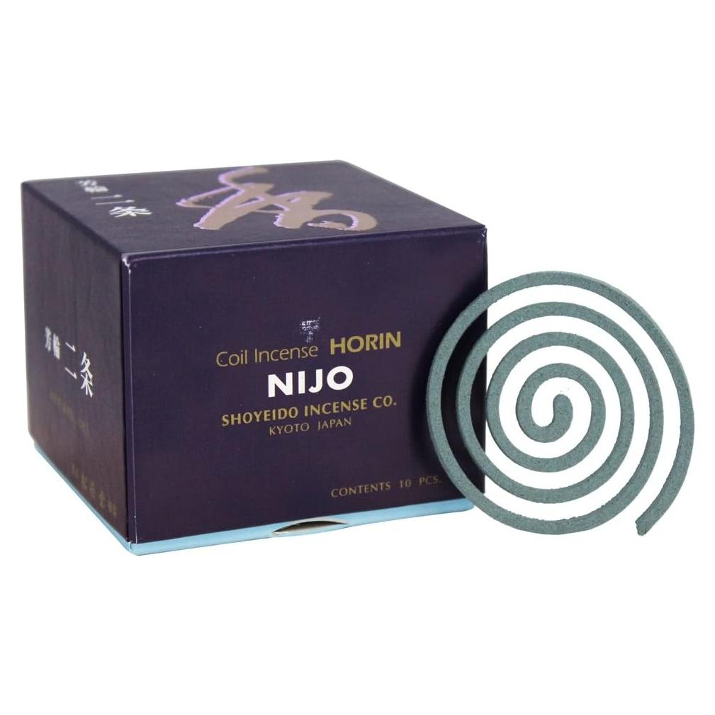 Bobinas de Incienso Shoyeido Nijo - 10 unidades con soporte