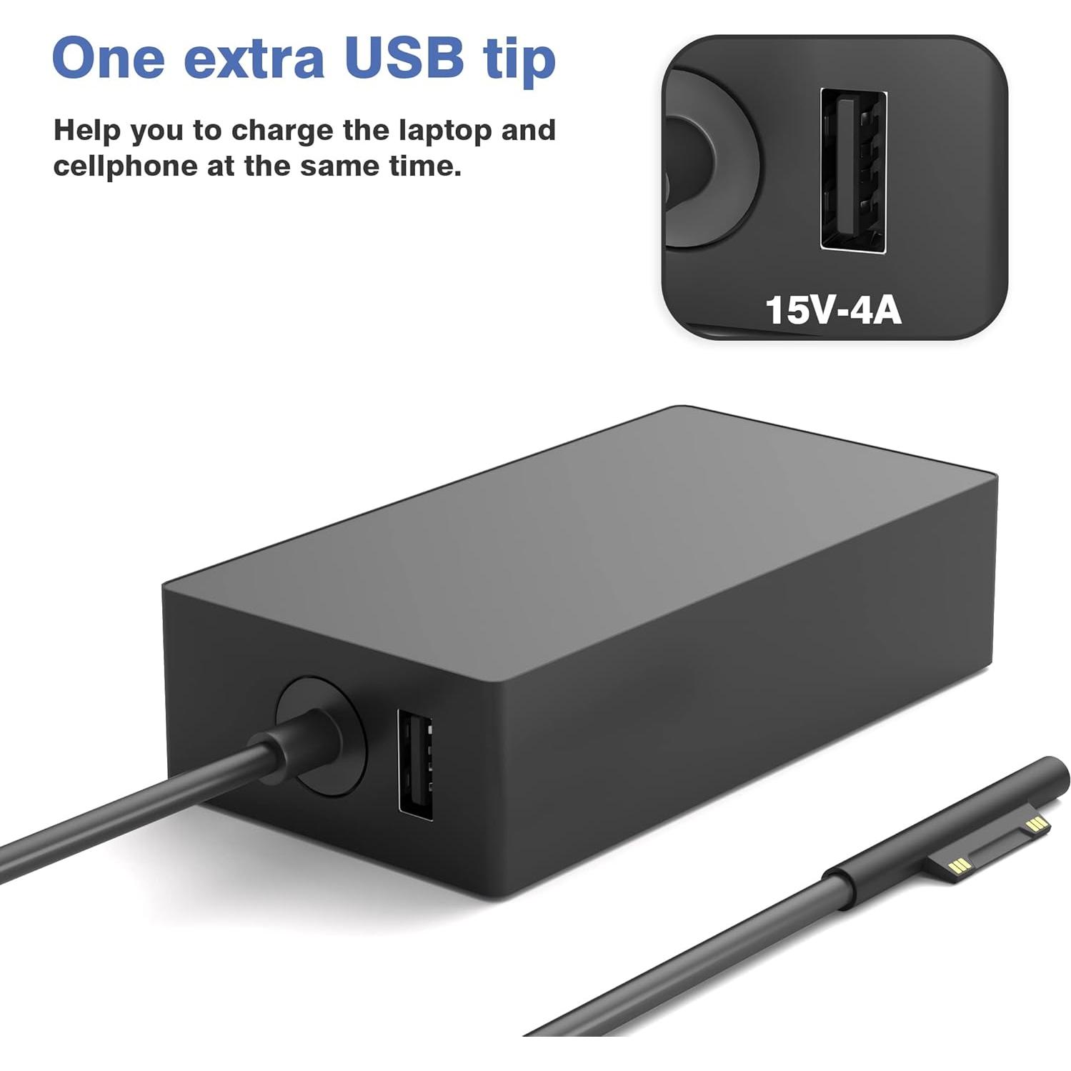 Cargador 65W YBRUZRUB para Microsoft Surface Pro y Laptop