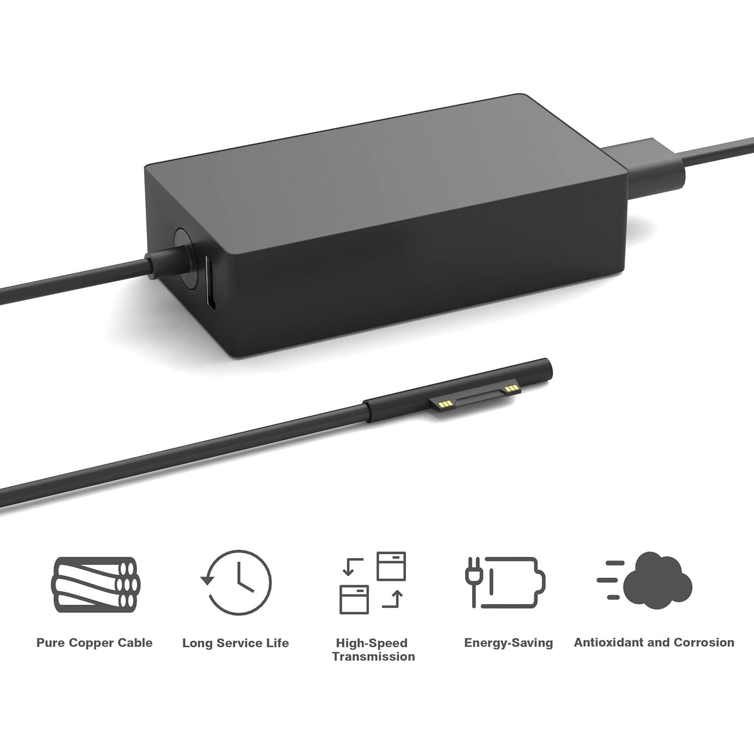 Cargador 65W YBRUZRUB para Microsoft Surface Pro y Laptop