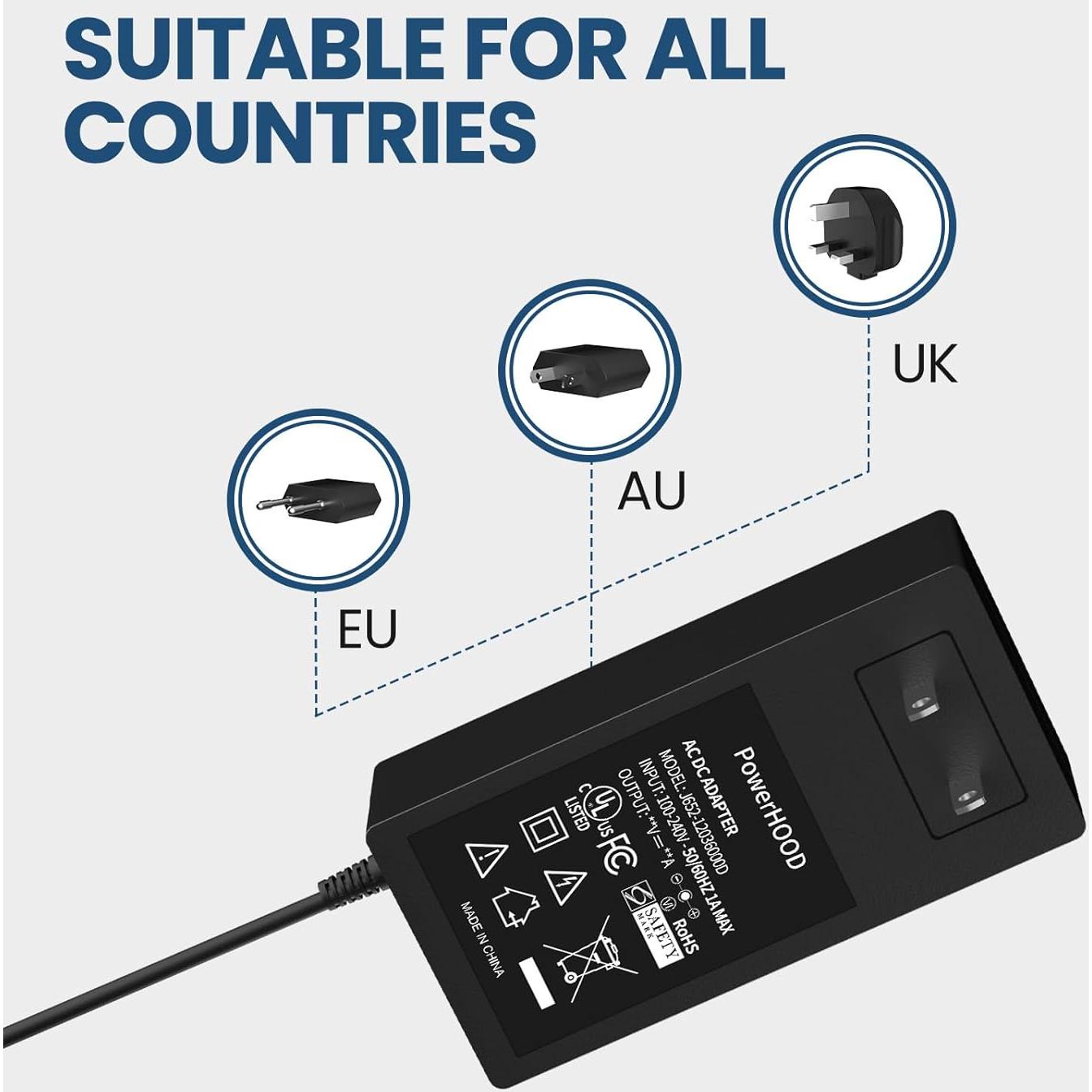 Adaptador de CA 12V PowerHOOD para Teclast F16 Pro Plus