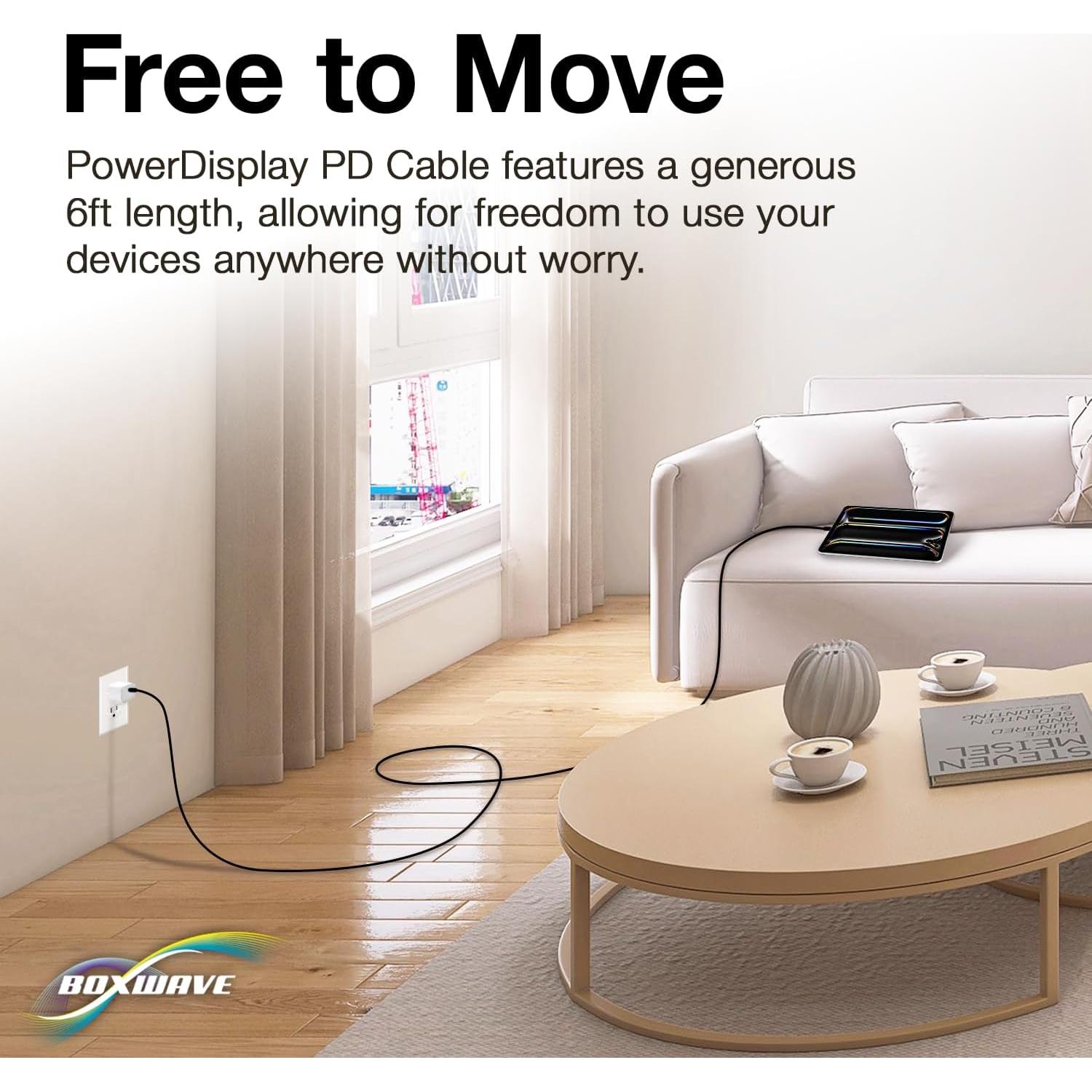 Cable PowerDisplay PD BoxWave USB-C a USB-C 1.83m 100W