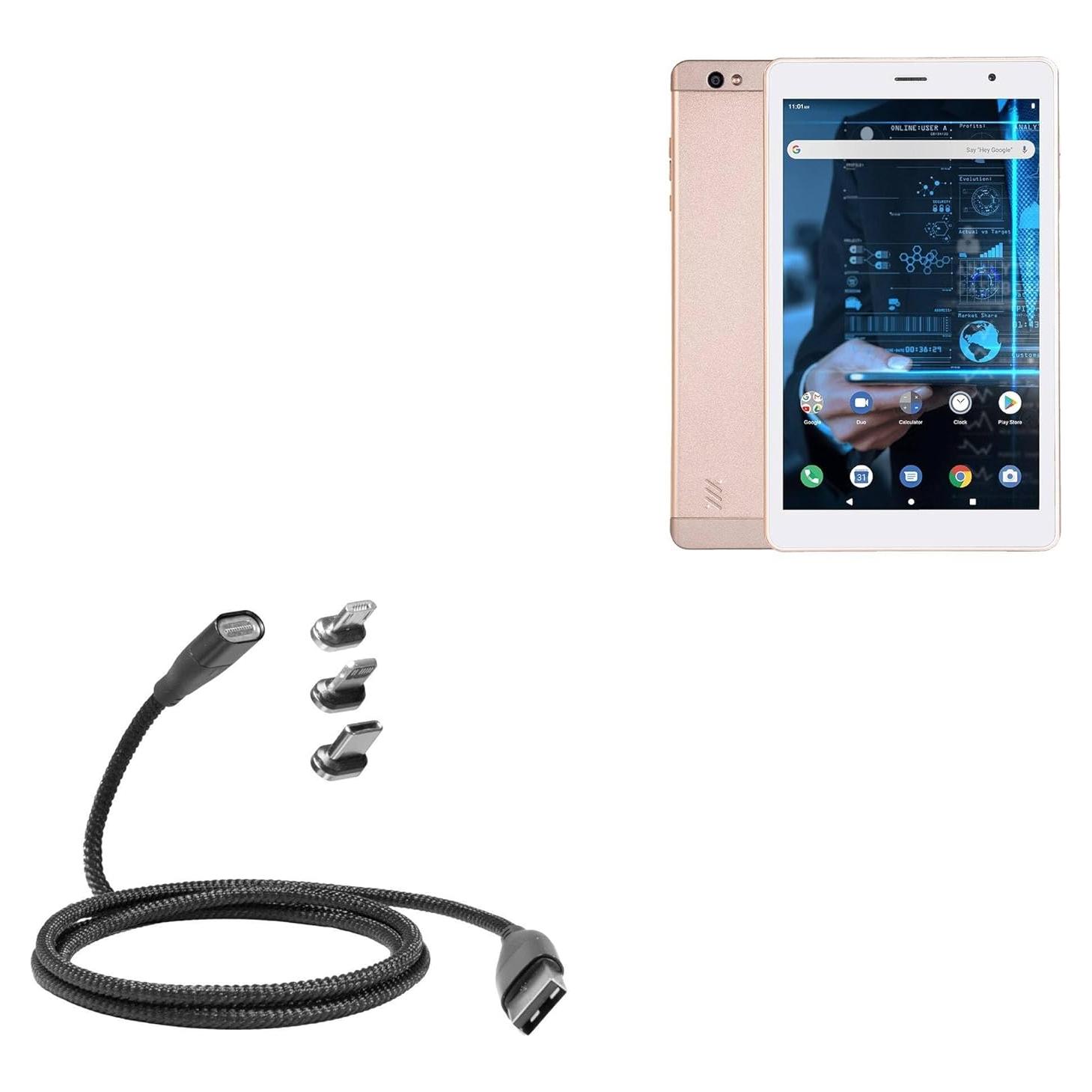 Cable MagnetoSnap BoxWave 100W USB-C iBall iTAB Mini - Negro