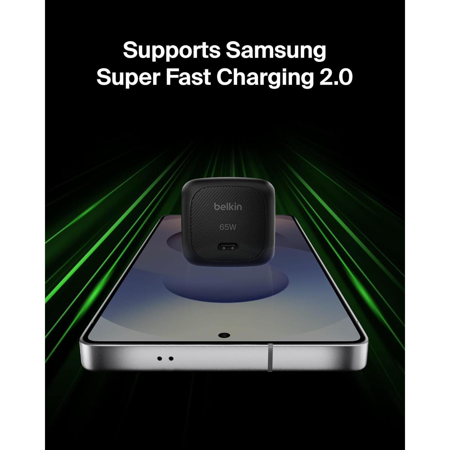 Cargador de Pared USB-C Belkin 65W Carga Rápida Compatible