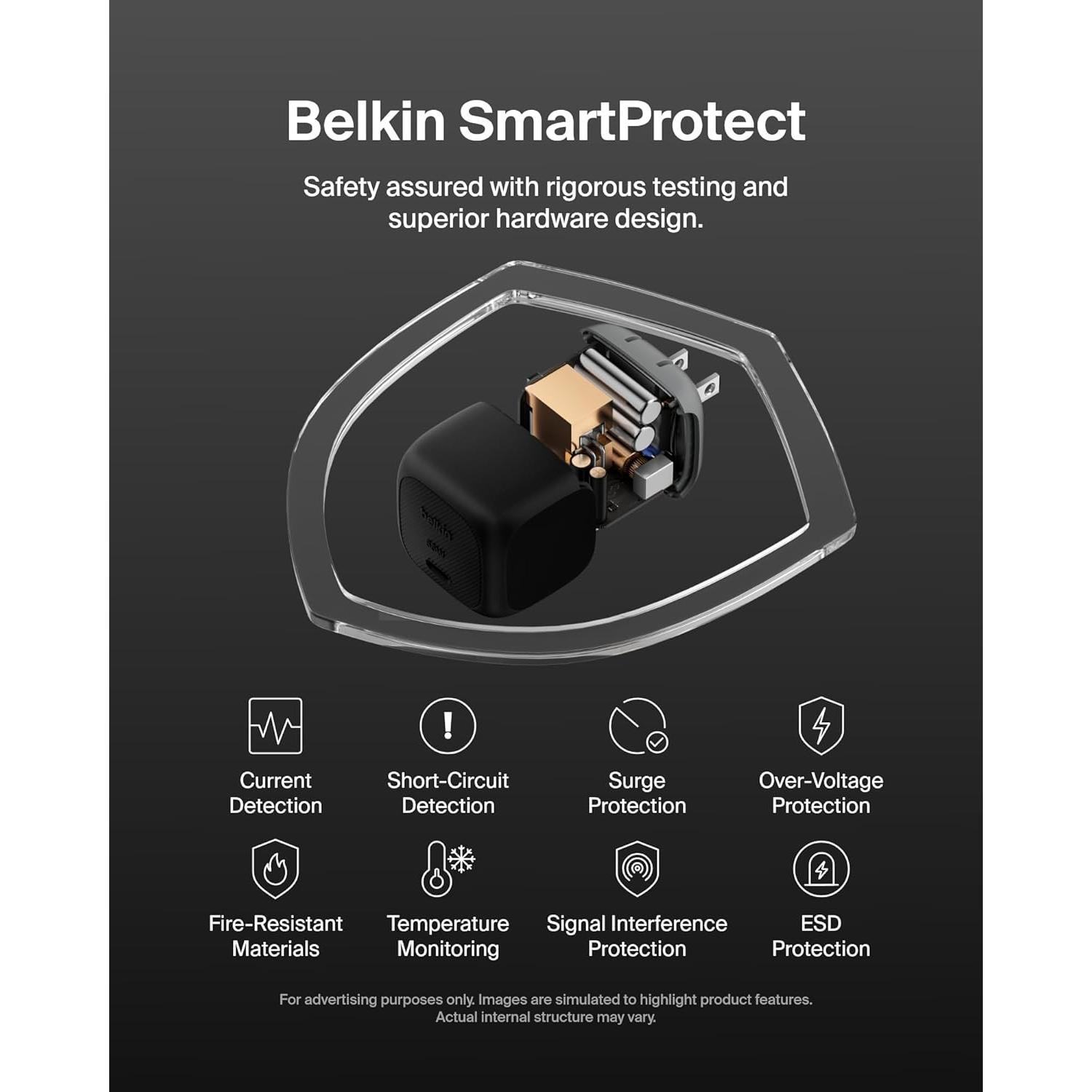 Cargador de Pared USB-C Belkin 65W Carga Rápida Compatible