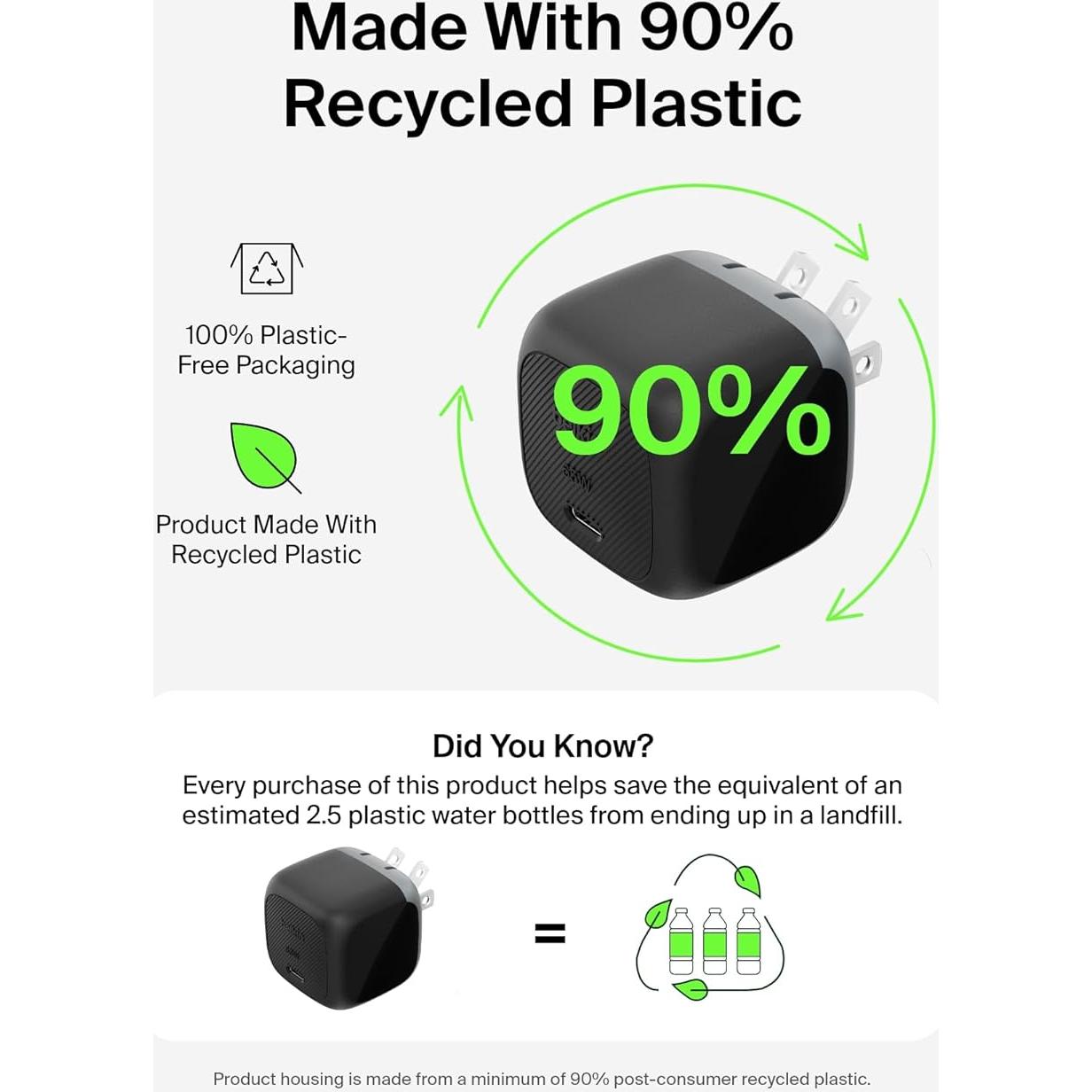 Cargador de Pared USB-C Belkin 65W Carga Rápida Compatible