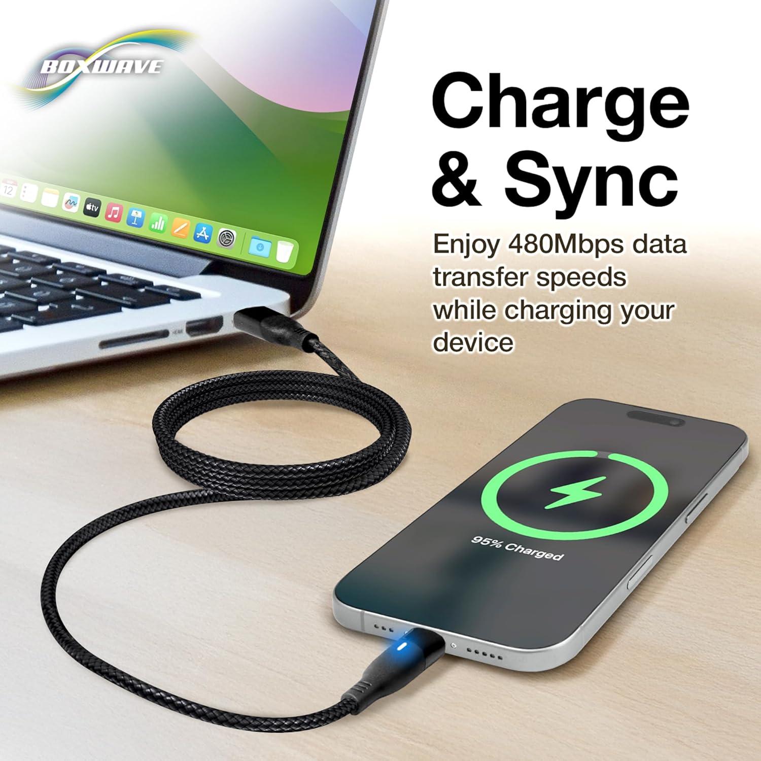 Cable MagnetoSnap BoxWave 100W USB-C para Huawei Honor 8 Pro