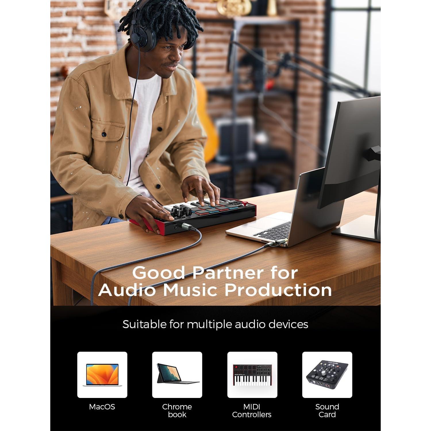 Cable USB AINOPE B a C 2.0m Gris - Alta Velocidad 480Mbps