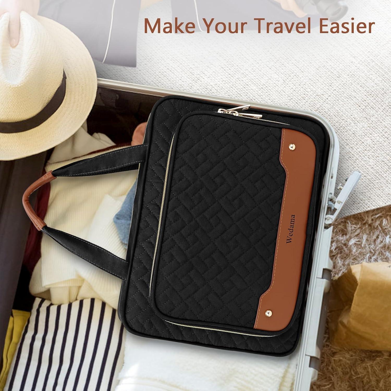 Bolsa de Aseo Wedama Grande Negra con Organizador de Joyería