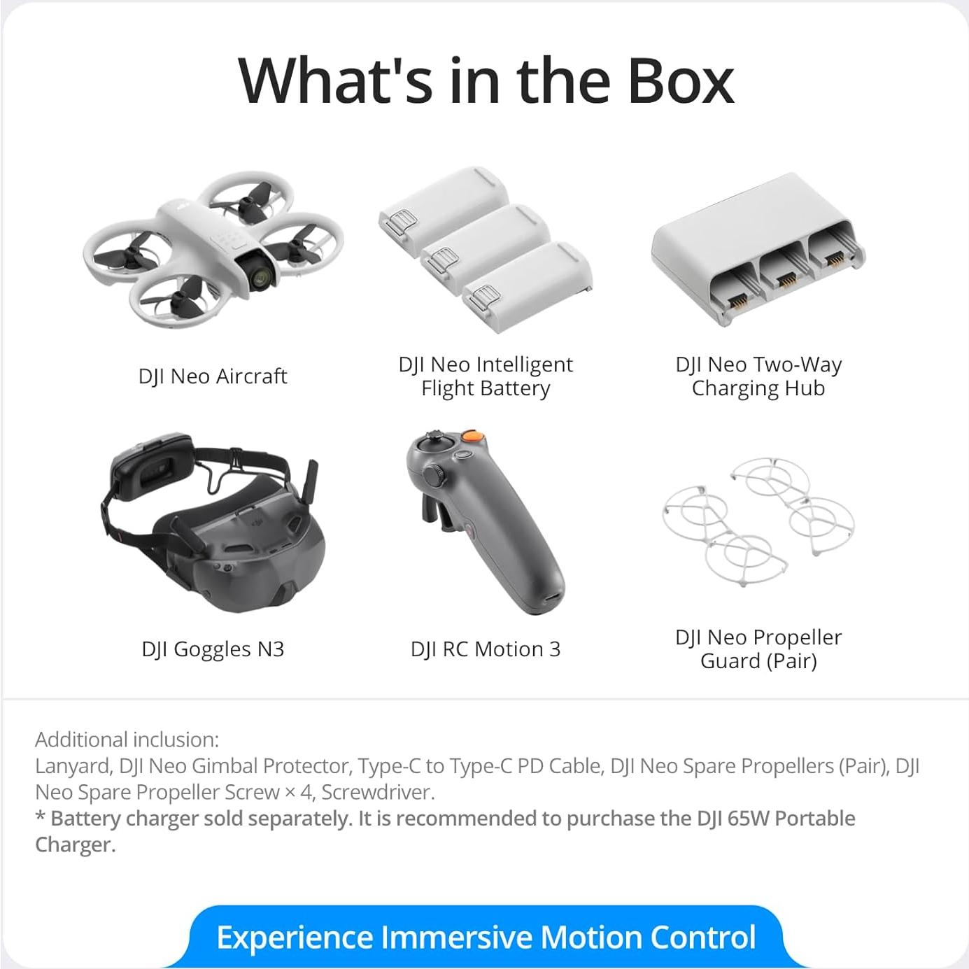 Drone DJI Neo Motion Fly More Combo 4K UHD con 3 Baterías