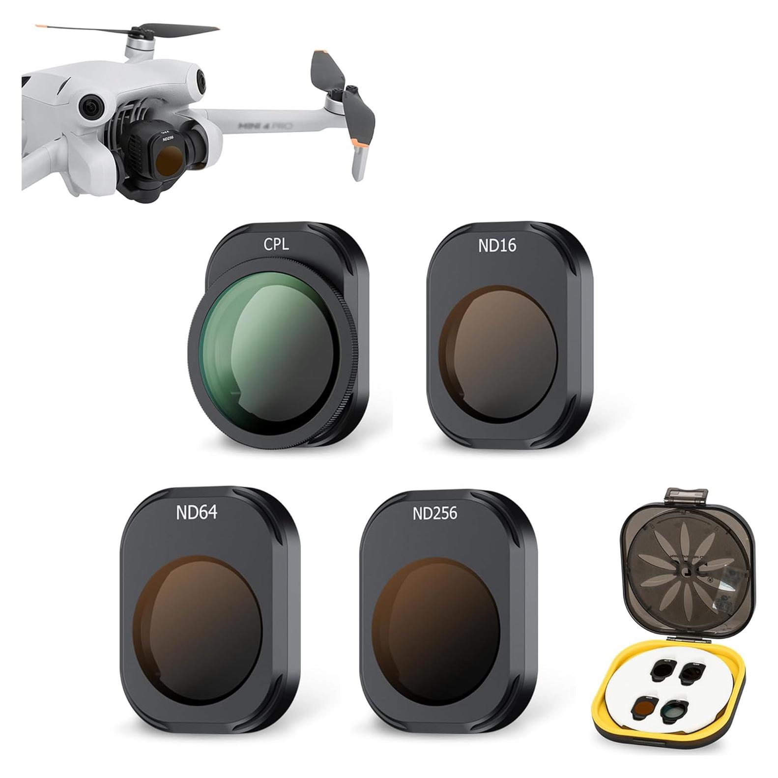 Kit de Filtros ND JJC Mini 4 Pro - ND16, ND64, ND256, CPL