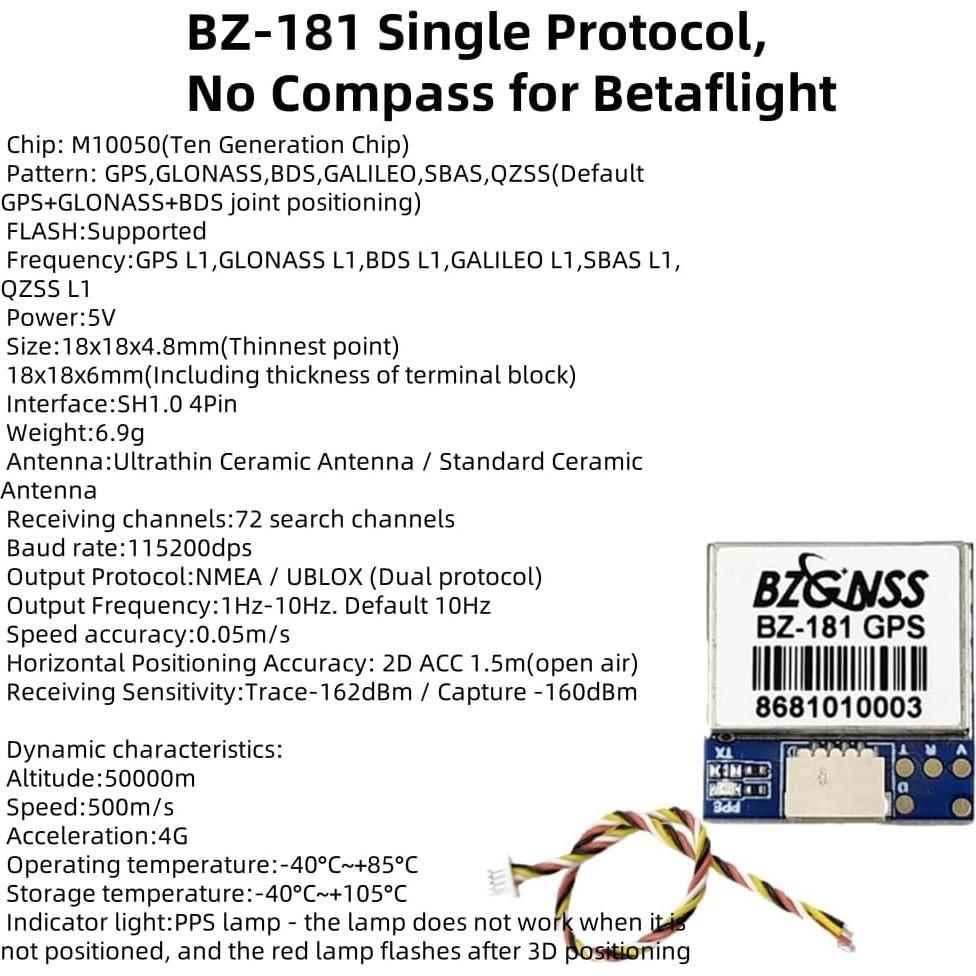 Módulo GPS Doble Protocolo BZGNSS BZ-181 para Drones FPV