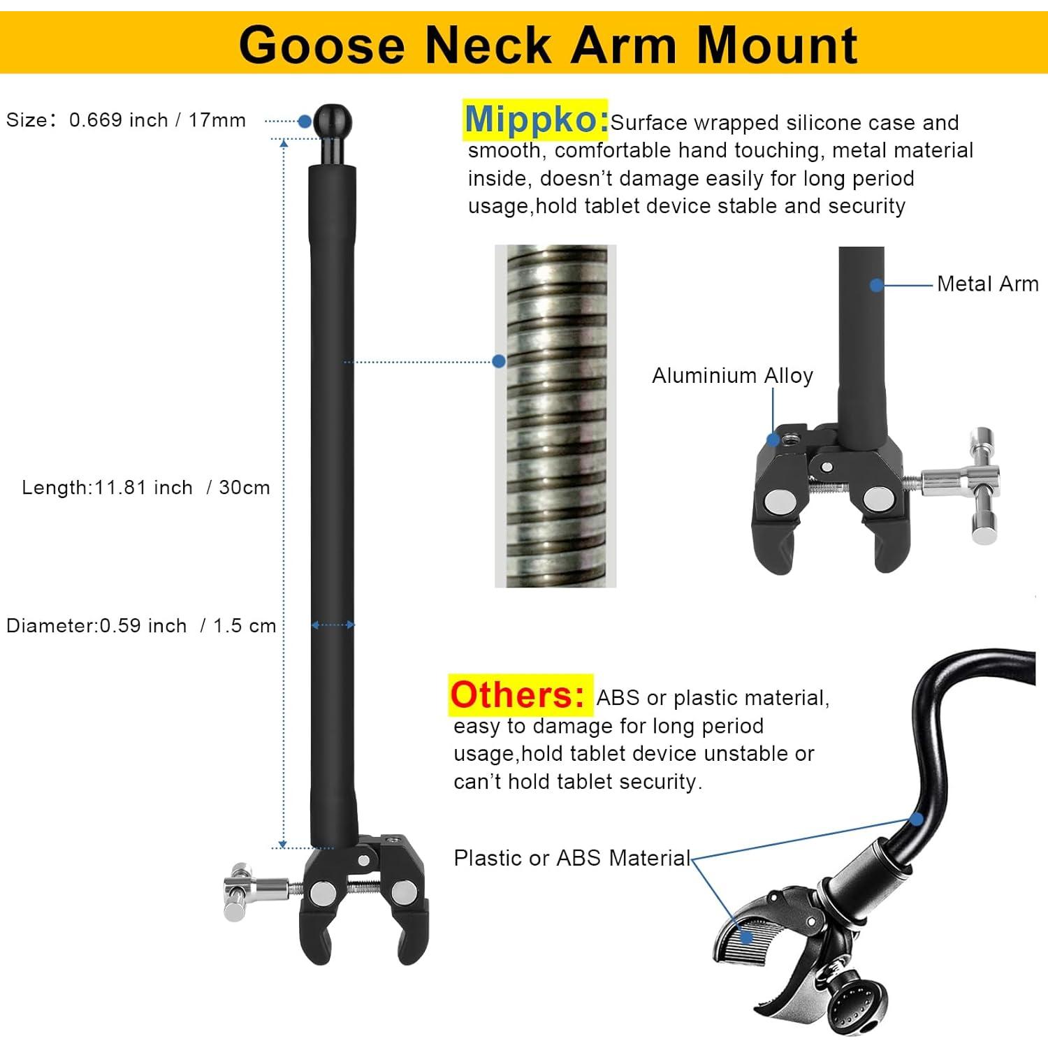 Soporte para Tablet Mippko con Brazo Flexible 30 cm Ajustable