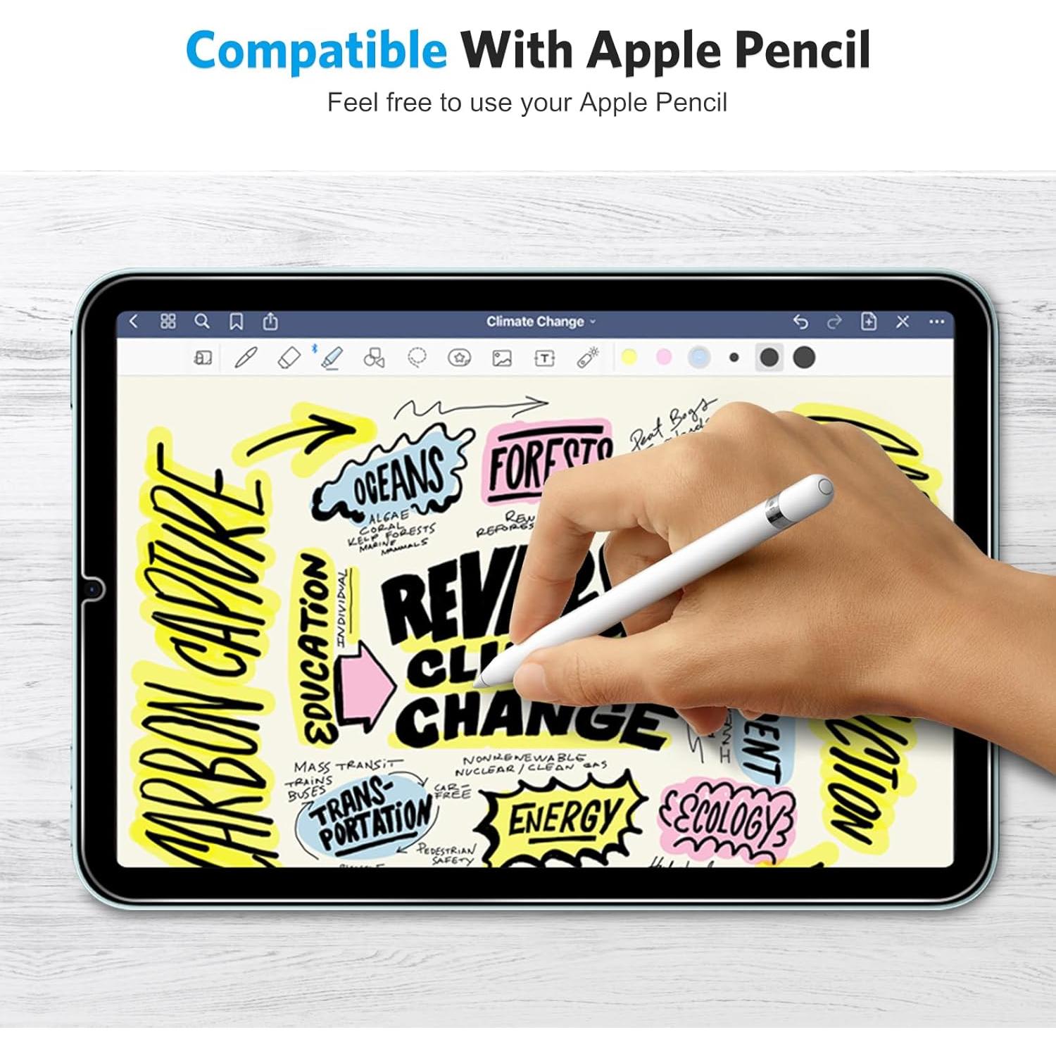 Protector de Pantalla OMOTON para iPad Mini 6/7 8.3" Vidrio Templado