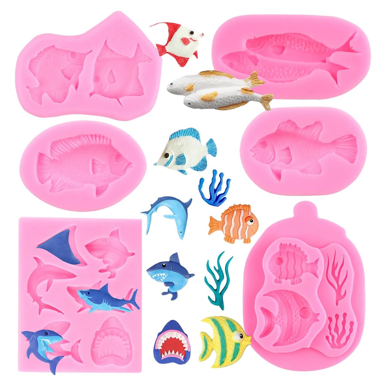 Molde de Silicona de Fondant Marino ZiXiang - Set de 6 Piezas
